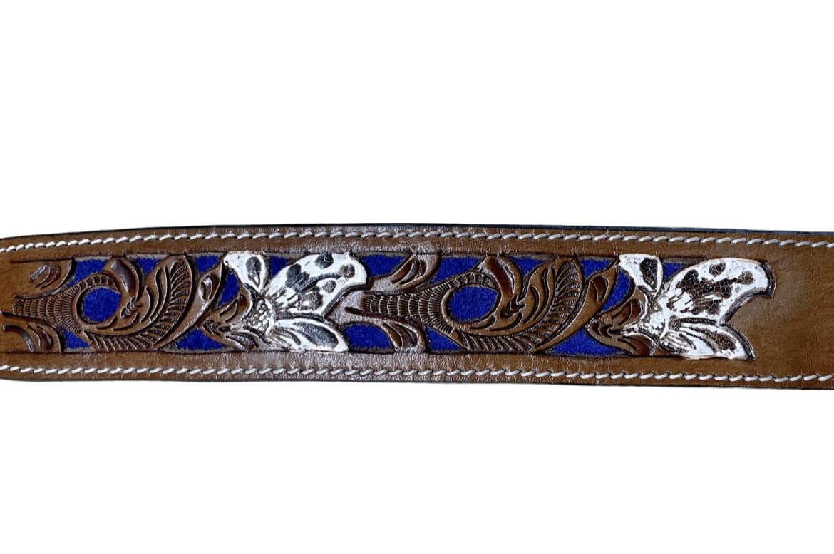 CHARRO Cintura EL E133 Cintura Country Western vero cuoio dipinto a mano con intaglio