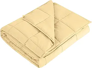 L'AGRATY Weighted Blanket - 60"x80" 15lbs Cooling Breathable Heavy Blanket Microfiber Material with Glass Beads for Adult All-Season Summer Fall Winter Soft Thick Comfort