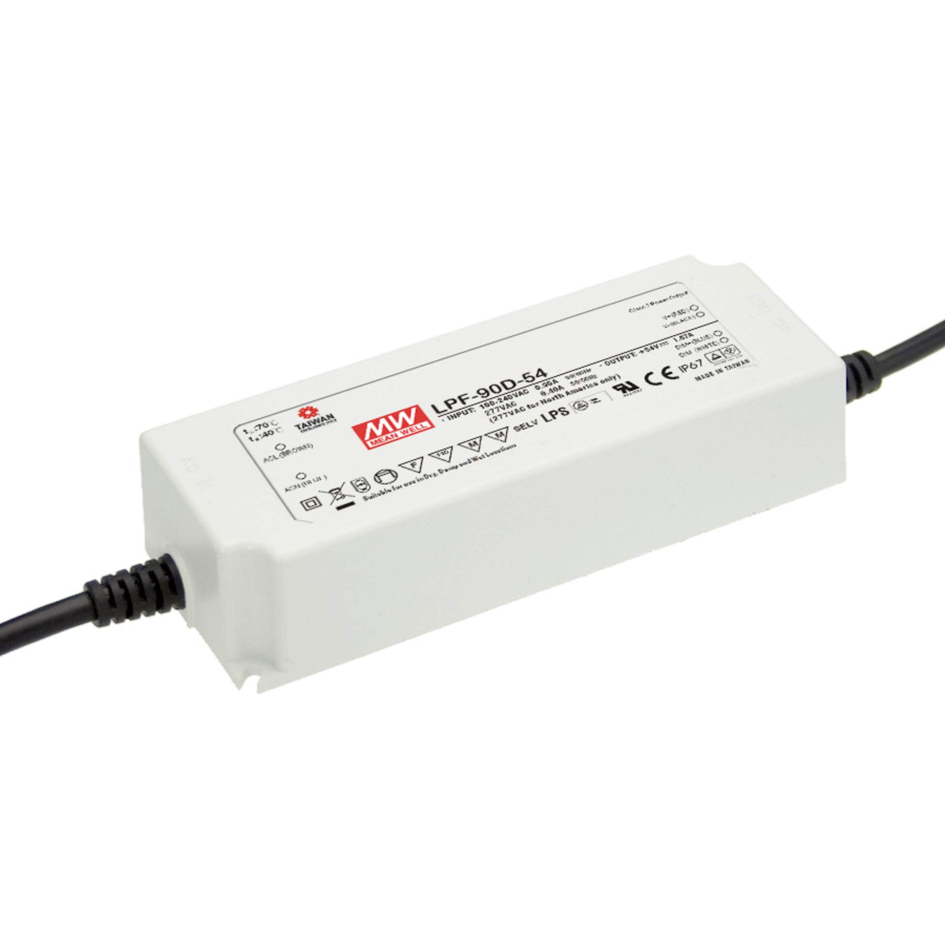 MEAN WELL LPF-90D-24, fuente de alimentación para instalación, IP67 90W 24V 3,75A CV+CC regulable