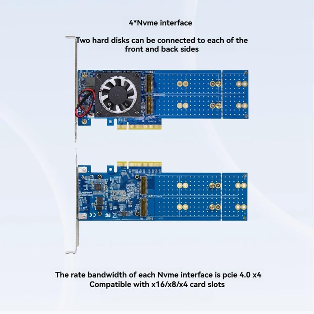 Bannik PCLE M. 2ハードディスクX8 PCIE 4.0 NVME拡張カードPLX88024 4ビットフリースプリット