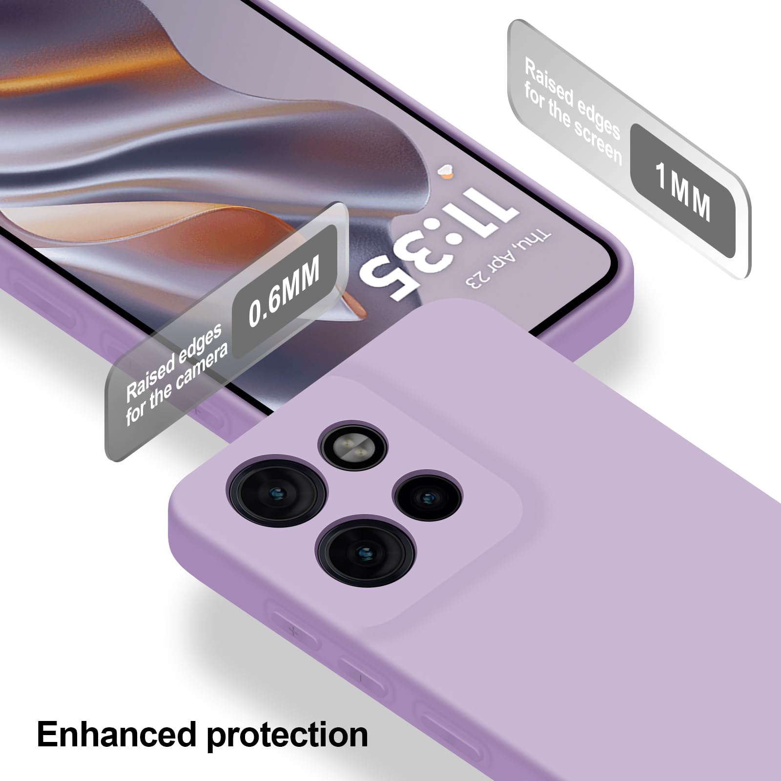 Cover per Motorola Edge 50 Neo, Custodia Antiurto Case Sottile in Silicone TPU con Fodera in Microfibra e Protezione della Fotocamera -Viola Chiaro
