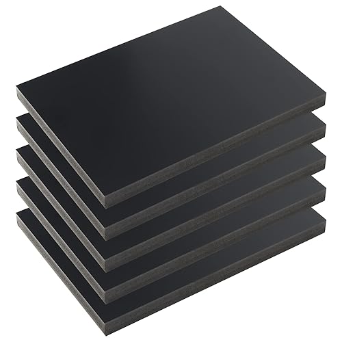 ZEONHEI Paquete de 5 hojas de PVC expandido negro de 5 x 7 x 12 pulgadas, hoja de PVC rígida con película protectora, tablero de PVC suave para disponible en Yaxa Colombia