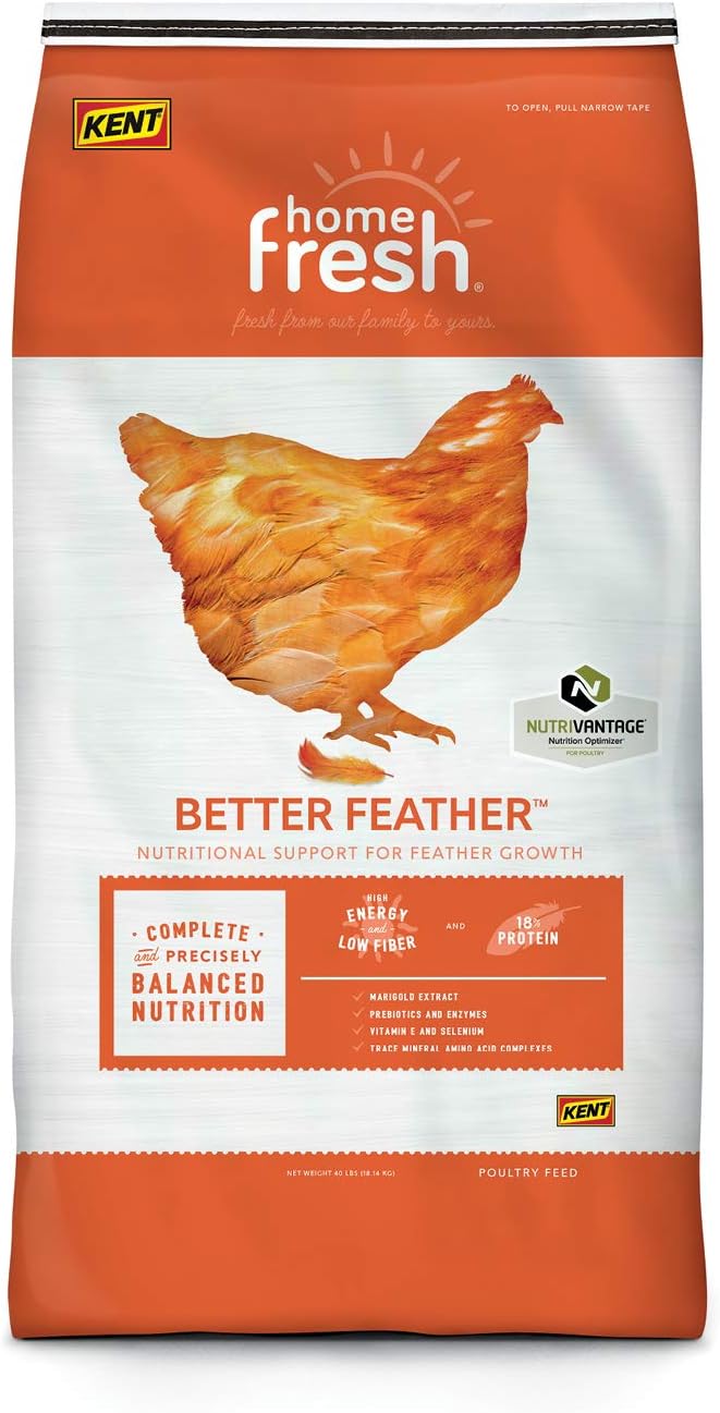 Chicken Feed | Supports Feather Growth and Egg Production, High Energy and Protein, Better Feather Chicken Food | 40 Pound Bag
