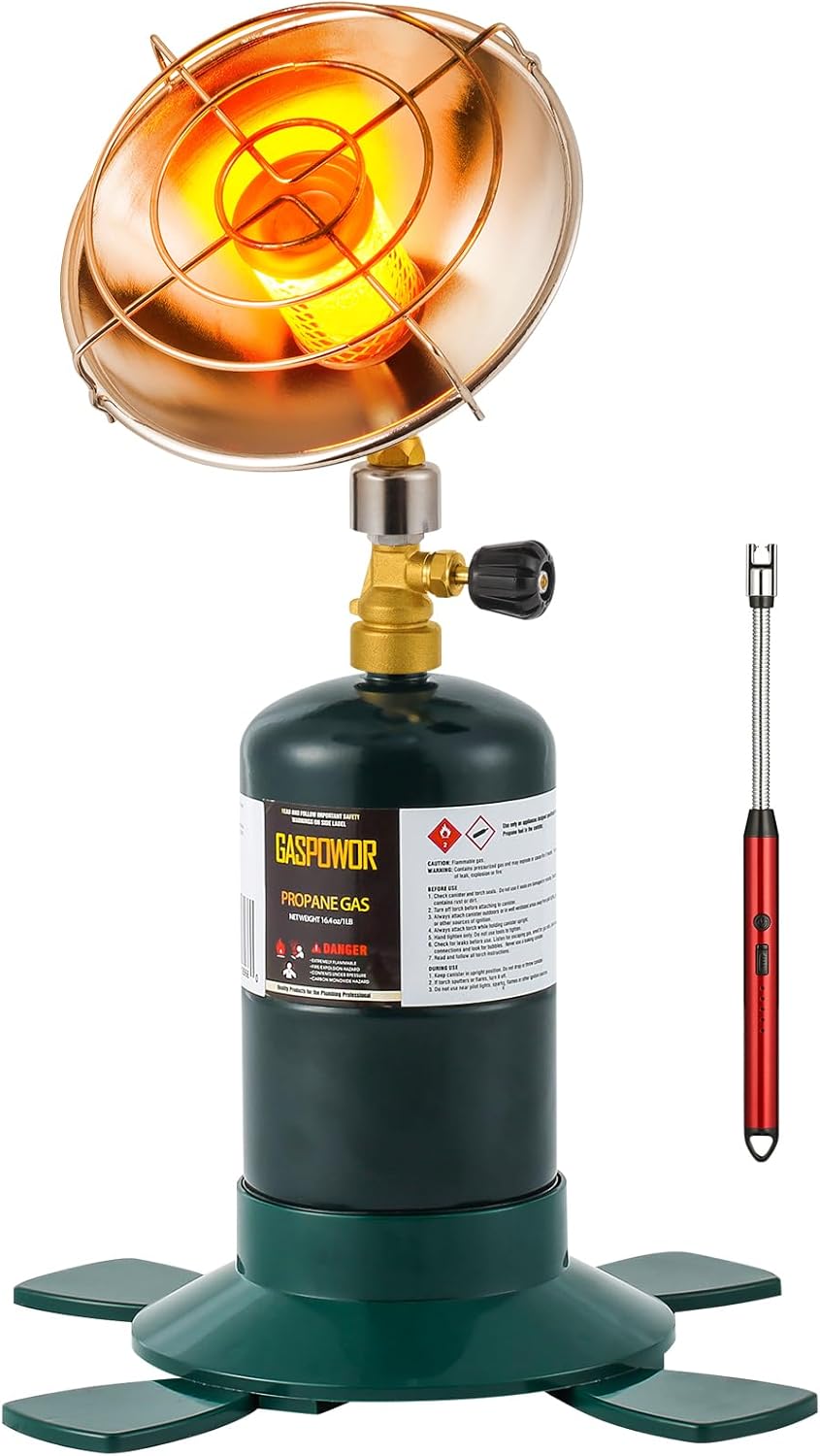 6200BTU Propane Heater with Windproof USB lighter