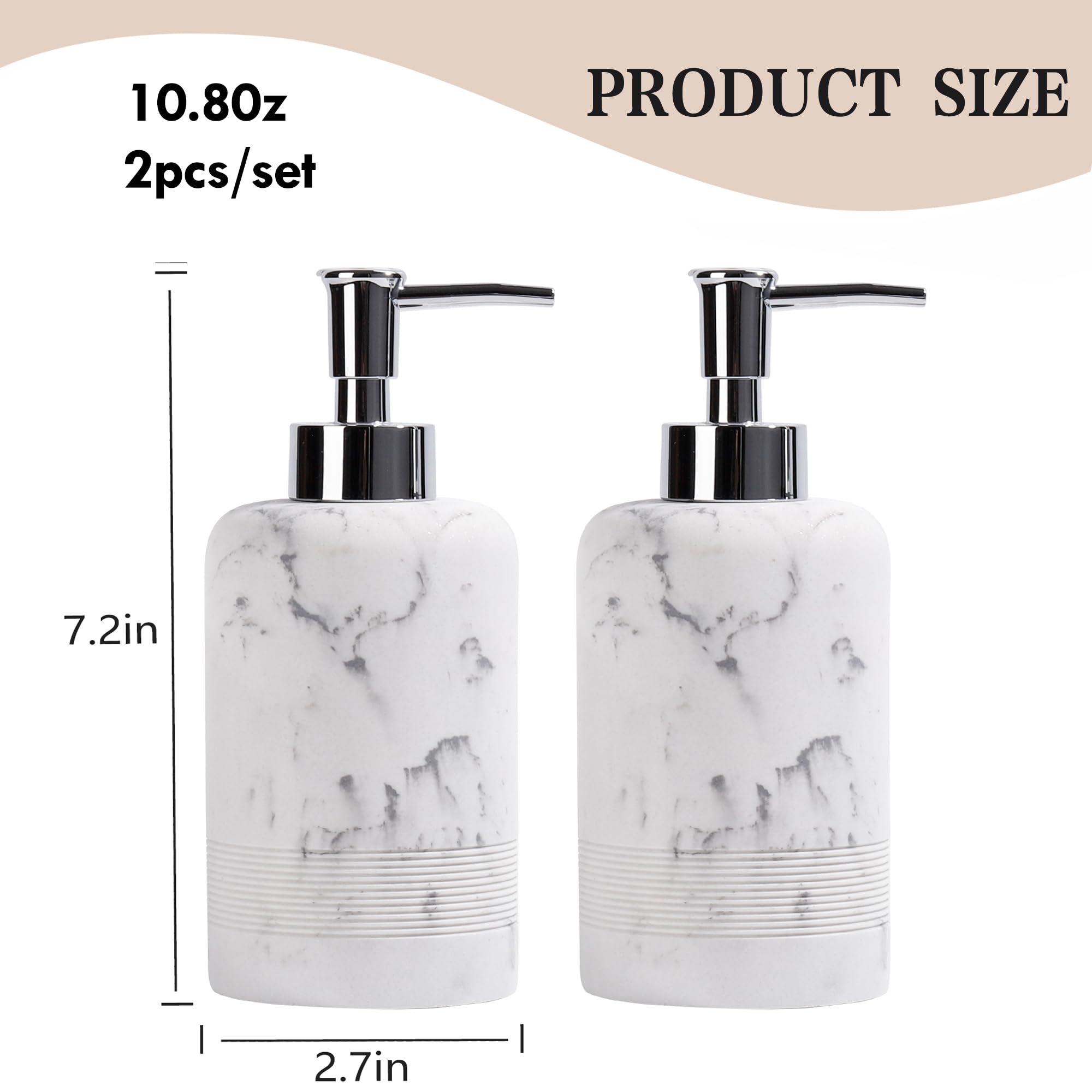 YMXYJM Dispensador de jabón con bomba de acero inoxidable a prueba de óxido, dispensador de jabón líquido recargable para baño, dispensador de jabón de cocina premium, color blanco