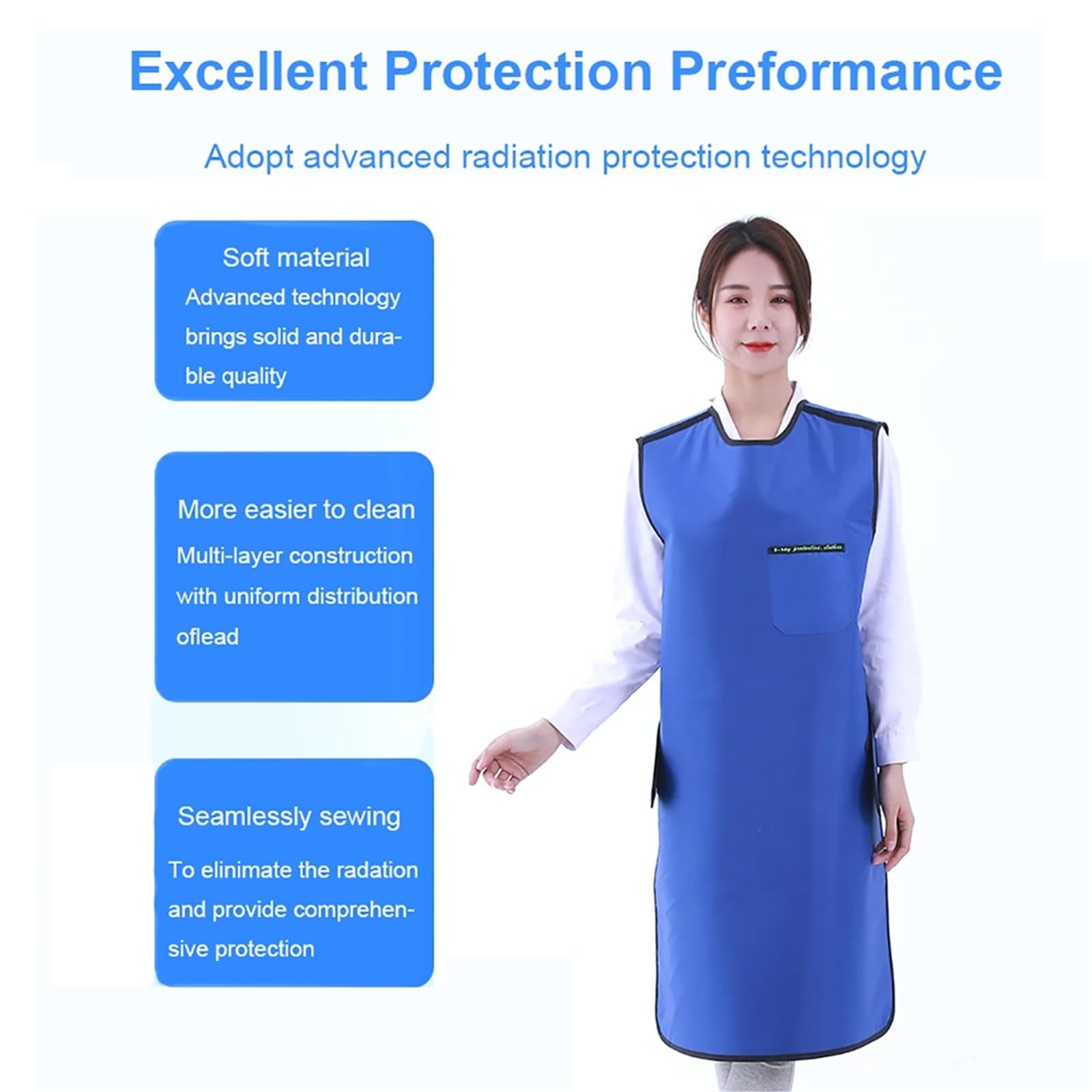 Grembiule Protettivo Raggi X Piombo 0.35mmPb 0.5mmPb Abbigliamento Protettivo Radiologico per Odontoiatria Clinica Veterinaria CT MRI Schermatura Professionale per Adulti Unisex | 0.35mmpb,Small
