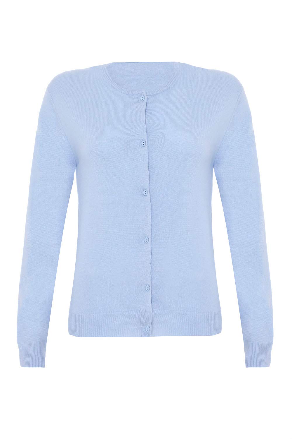 Lona Scott Ladies Cashmere Cardigan, Baby Blue, XL