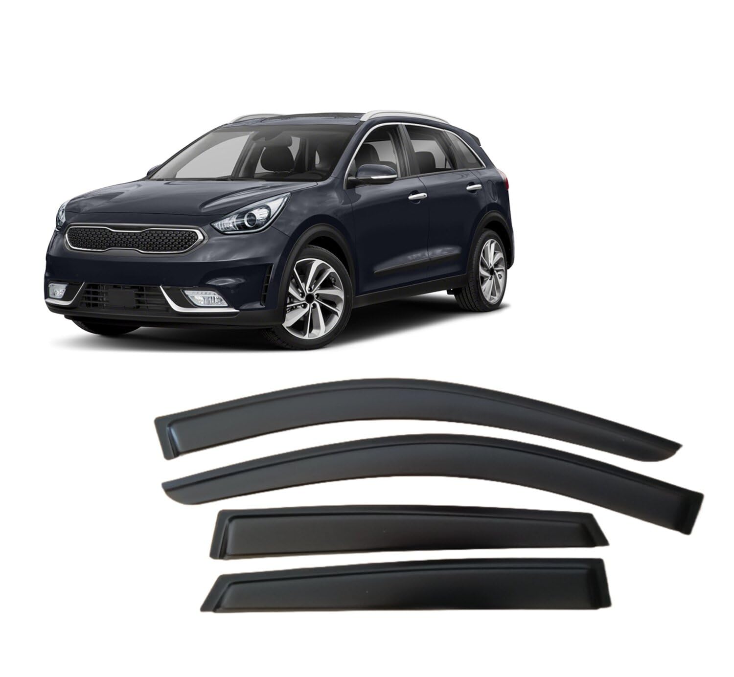 nwsplmy Wind Deflectors for Kia NIRO 2016-2022, Rain Guards Window Visors, 4-Piece, Protects Against Fading & Cracks