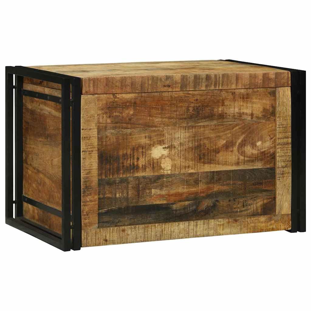 Caja de almacenamiento de 80 x 50 x 50 cm Baúl de madera de mango y hierro