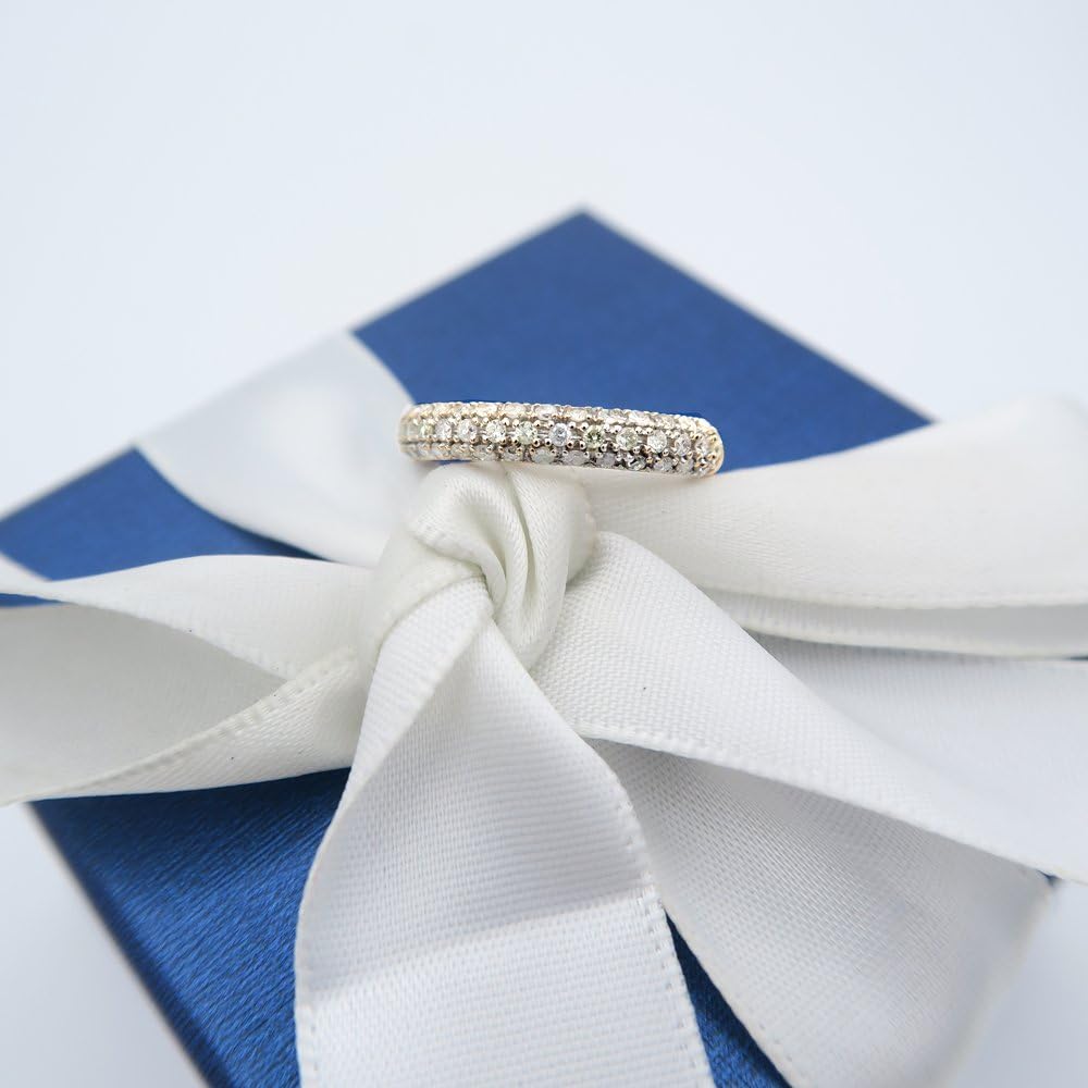 Dazzlingrock Collection 0.43 Ctw 14K Real Solid Gold Round White Natural Diamond Women Wedding Band Stackable Ring - Image 4