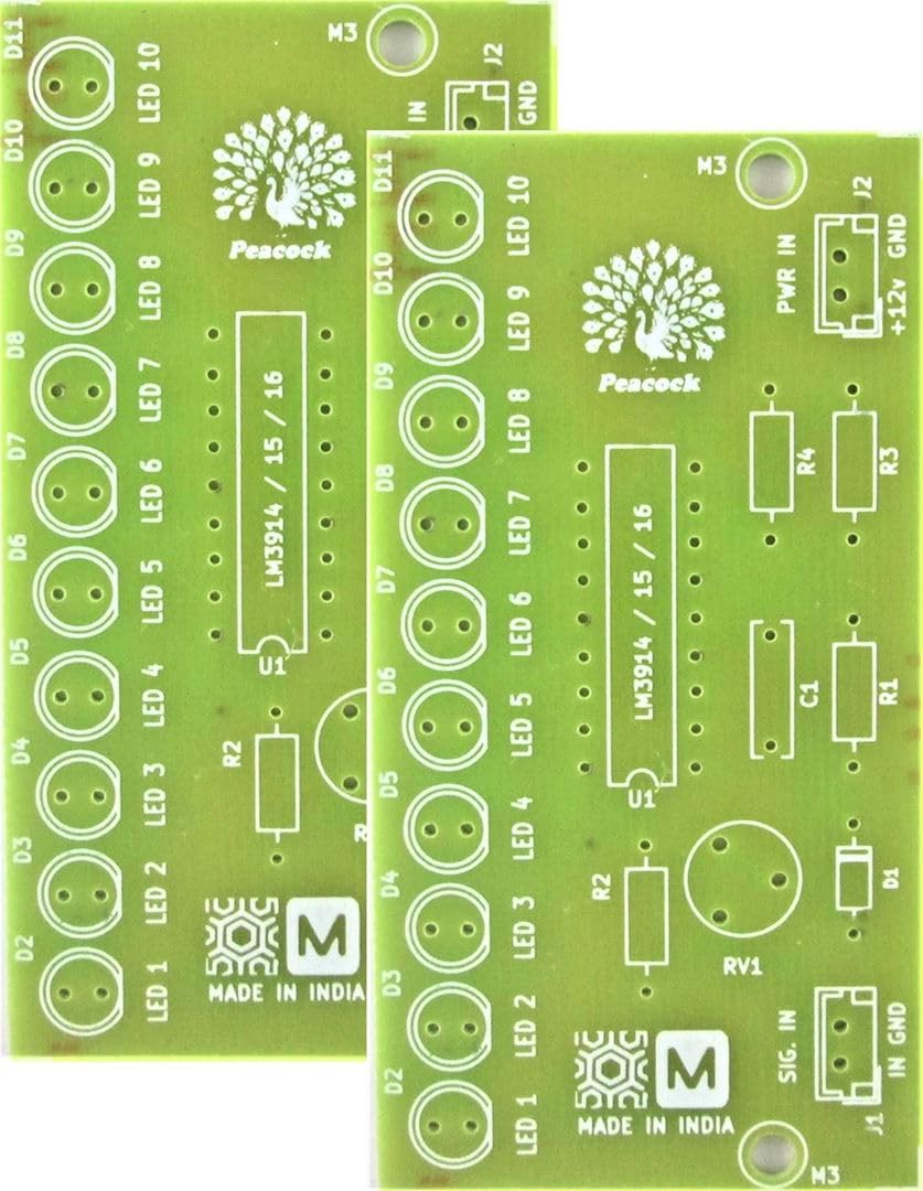 MYPCB LM3914 LM3915 10 LED VU Meter Sound Level indicator Board for Audio Amplifiers - PCB only - Pack of 2 (B0D1GKWRBF) Amazon Price History, Amazon Price Tracker