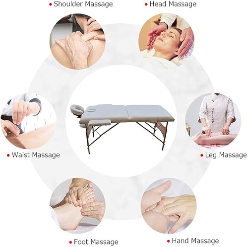 Miniatura 2 de Refuerzo profesional de 213 cm de largo, 3 secciones, portátil, plegable, mesa de masaje, cama para belleza, fisioterapia, spa, tatuaje, hogar, con