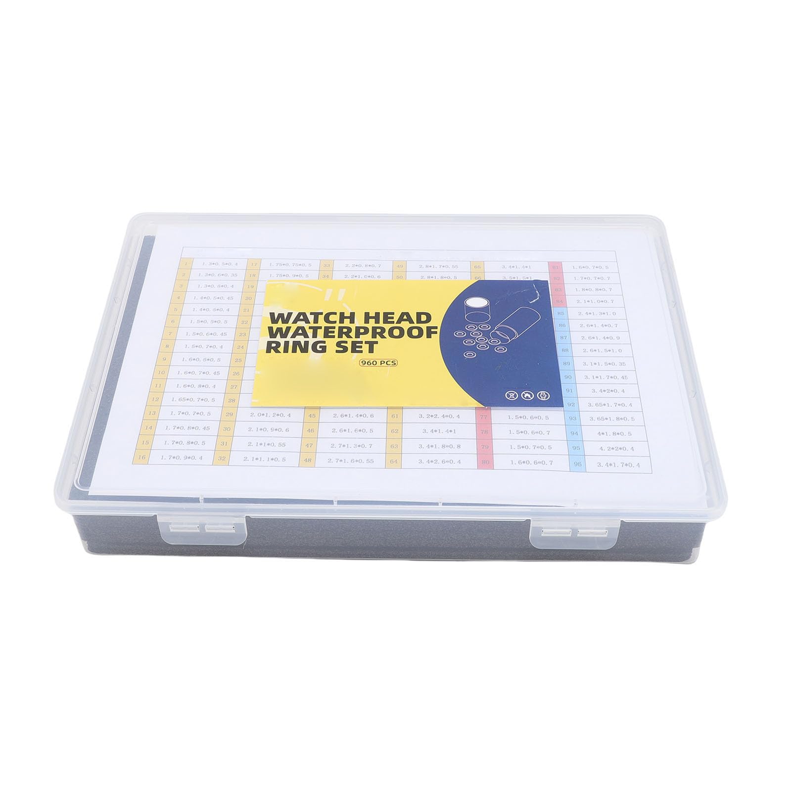 Kit di Riparazione O-ring per Orologi 96 Misure Guarnizioni in Gomma Premium per Orologi 960 Pezzi per Varie attività di Riparazione