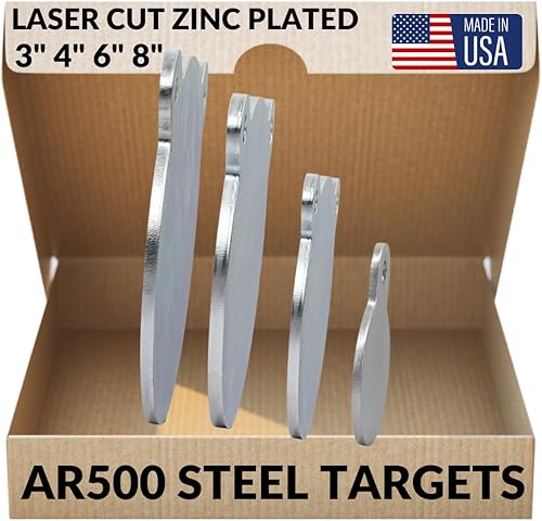 AR500 Dianas de acero  Dianas para disparar - para pistolas y rifles - Corte láser, acero estadounidense  316 14 38 12