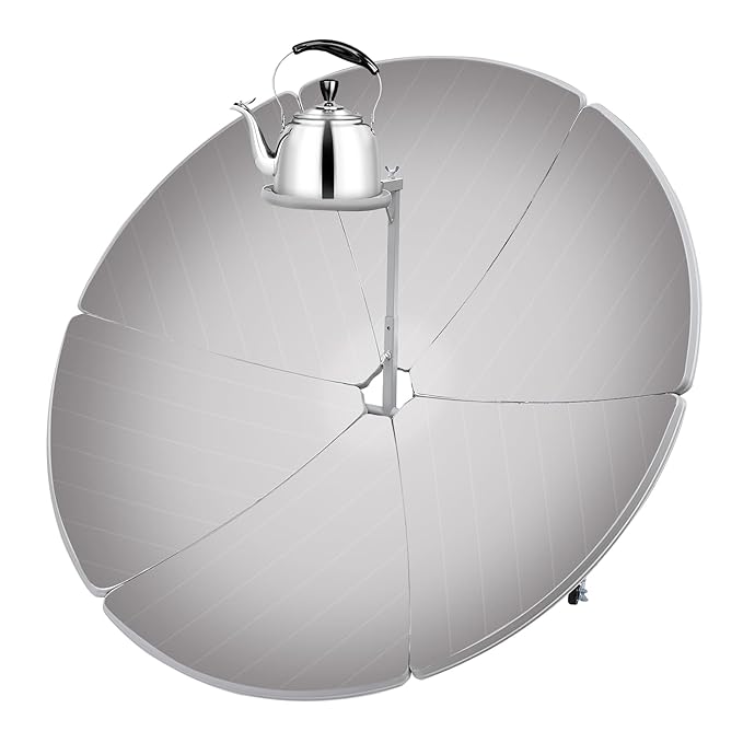 Solar Cooker, 1800W Parabolic Solar Stove 700-1000°C High Efficiency Sun Oven for Solar