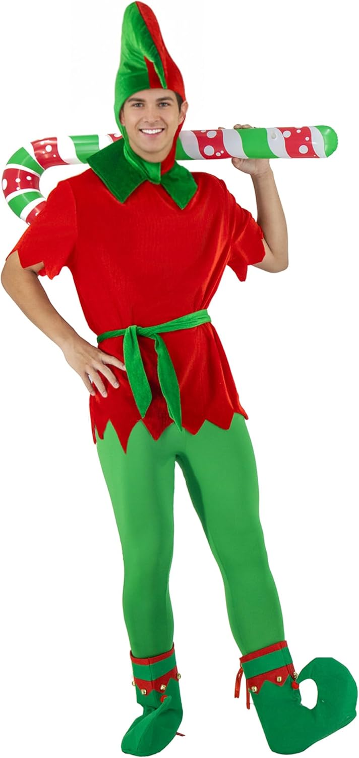 Poboola Christmas Elf Costume for Women Santa's Helper Costume Adult Funny Grumpy Elfs Hat Outfit Holiday Party Cosplay