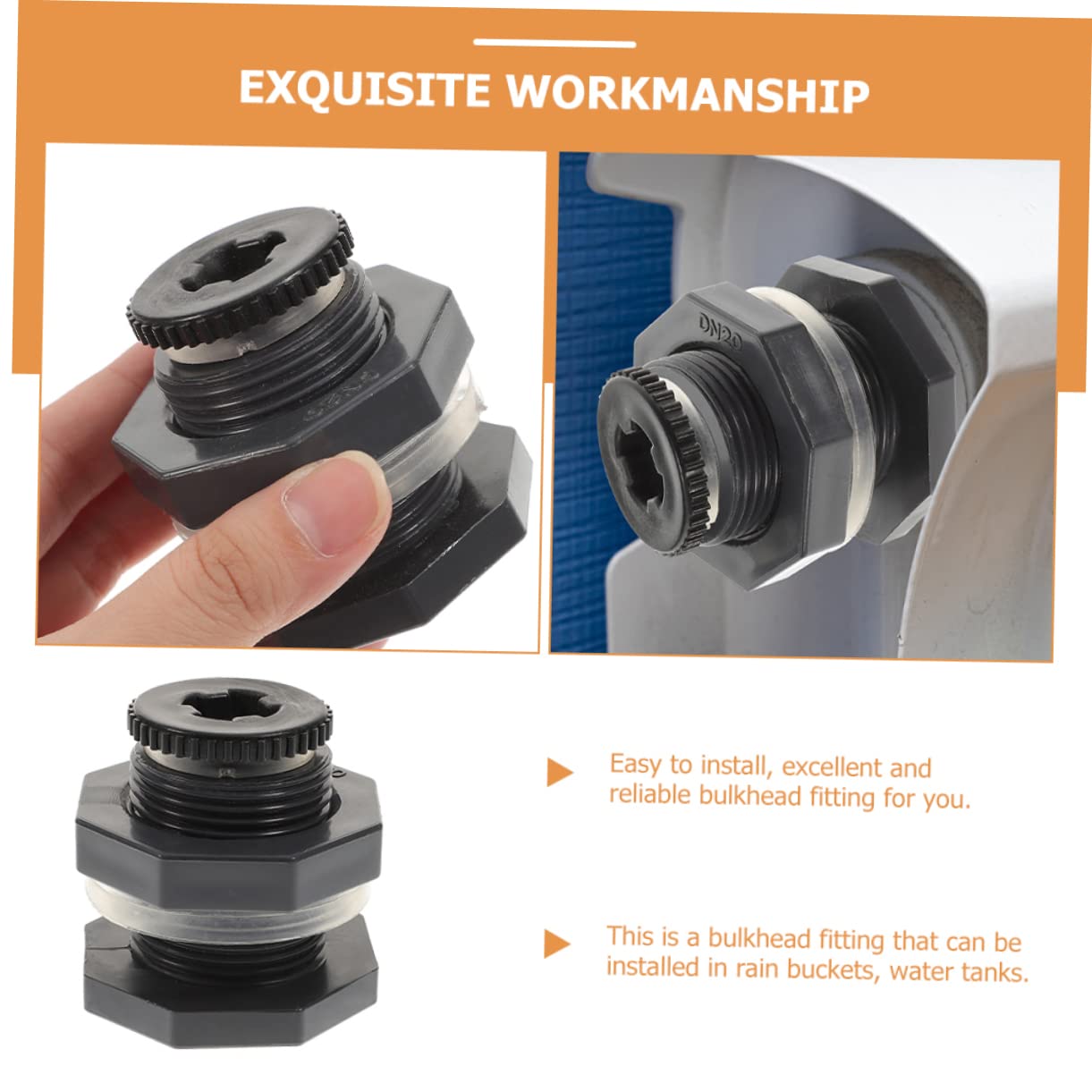 PRETYZOOM Electric Water Tank Fitting 1/2 Bulkhead Adapter Barrel Emptying Connector