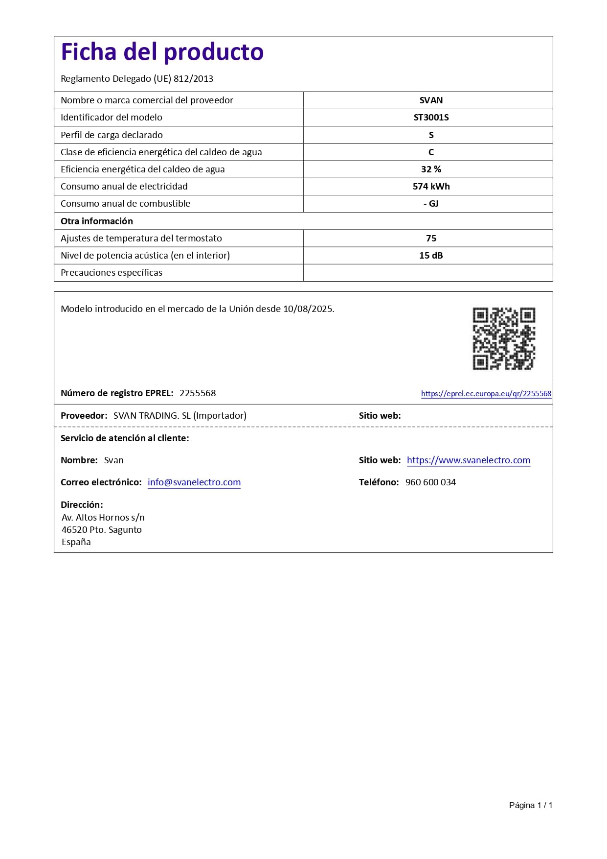 Svan Elektryczny termos pionowy 30 litrów ST3001S. Instalacja pionowa, 1500 W, łącznie z zestawem montażowym, rezystor ze stali nierdzewnej, biały, energooszczędny klasy C