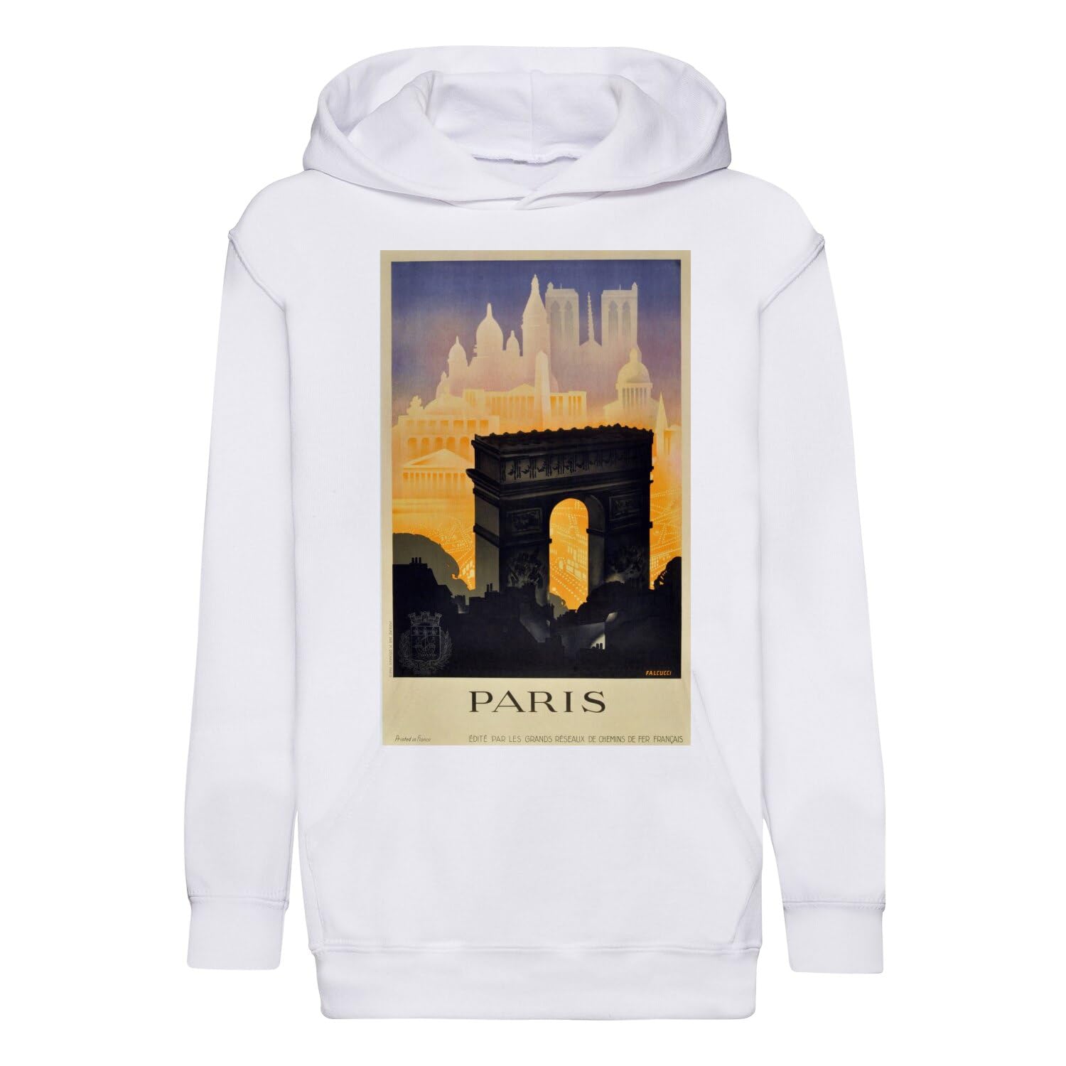 Sweat à capuche enfant Paris Arc de Triomphe finition premium