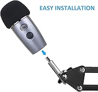 Vista 5 de Soporte de micrófono Yeti Nano con filtro pop - Soporte de brazo de boom de micrófono con cubierta de espuma y parabrisas para micrófono Blue Yeti