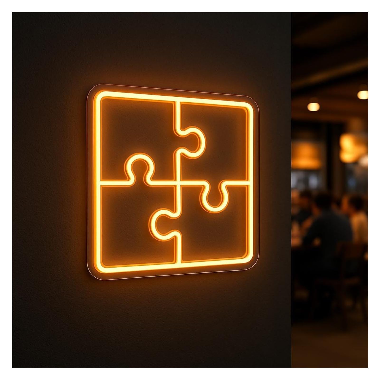 RONGCH Hanging Art Signs Puzzle Neon Sign Psychology Nursery, Playground Suitable for Bedroom Decoration 45cm(G)