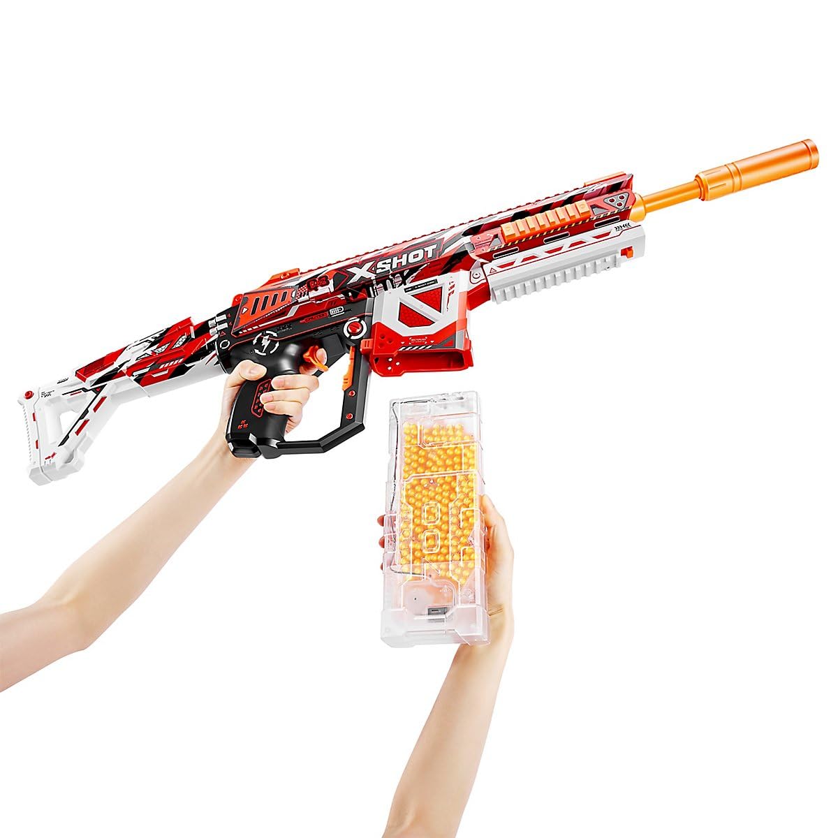 X-Shot Hyper Gel HPG-700 Blaster - Motorisiert (Semi- & Vollautomatik) - 700 Schuss Magazin - Inkl. 3.500 Gel-Pellets, Akku & Schutzbrille - Indoor & Outdoor - ab 14 Jahren