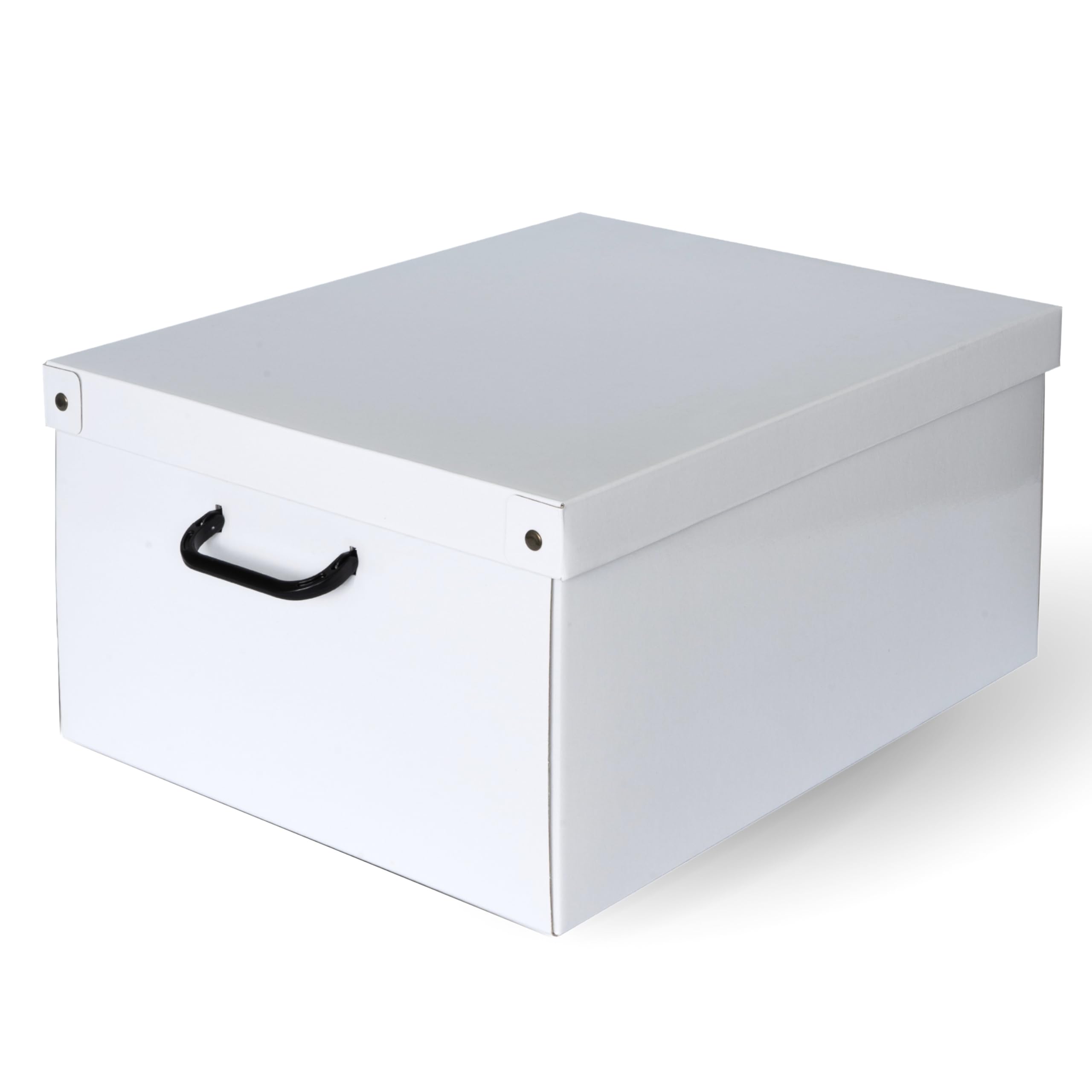 Kanguru Caja en Carton para almacenaje, con tapa, Blanc, 50x40x25 cm, Grande