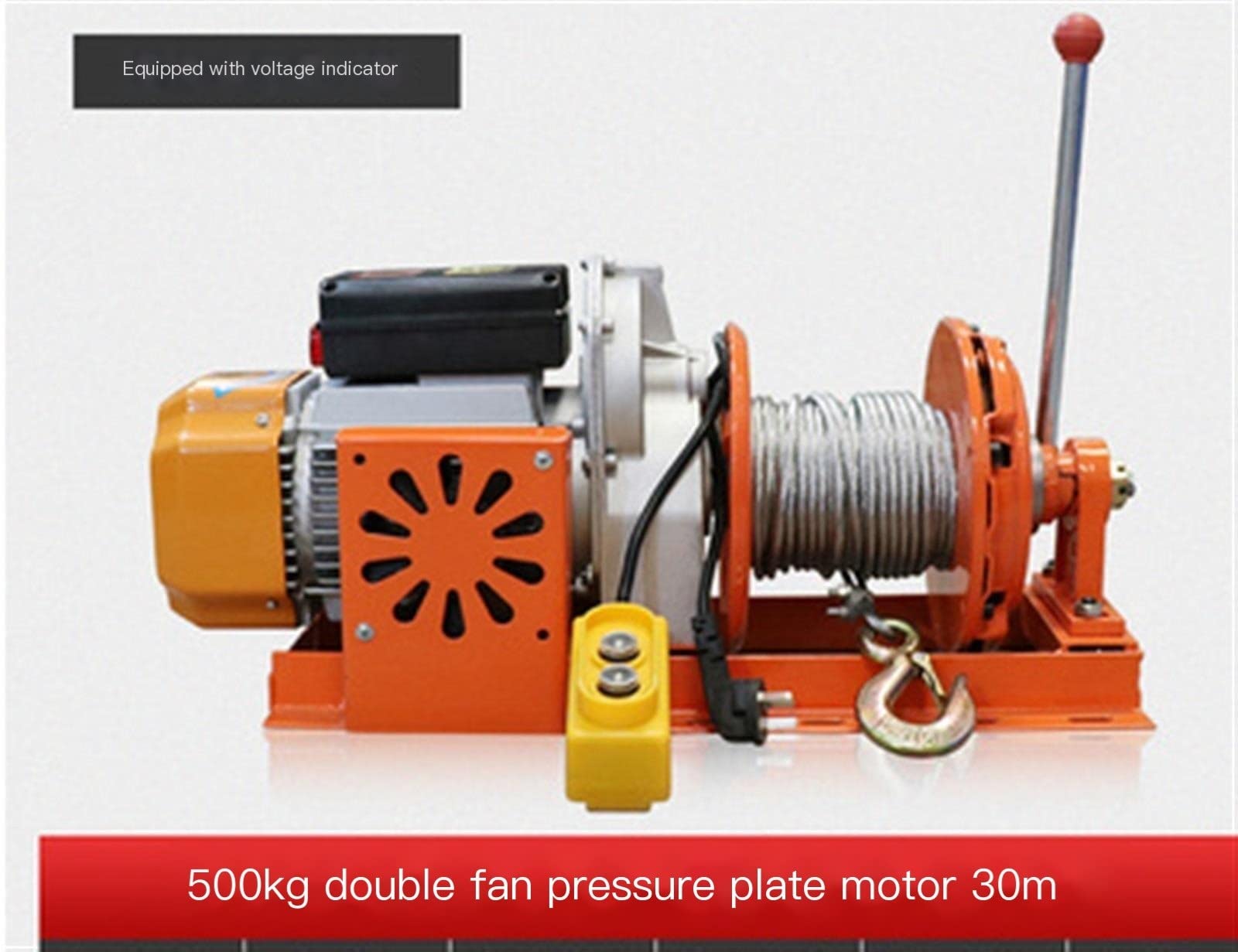 OTQEFTN 500kg 30m Electric Cable Hoist Lifting Wire Hanging Crane 220V Tool Electric Workshop Power Gantry Hoist Winch Lifting (Color : 500kg 30m) (500kg 30m)