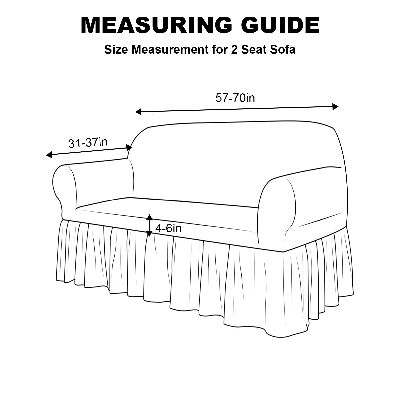 JIAN YA NA 1 Piece Sofa Slipcover with Skirt New Universal Cushion Couch Cover with Skirt High Elastic Durable Magic Sofa Covers for Dogs Cats Pets (Bicolor Coffee,2 Seat)