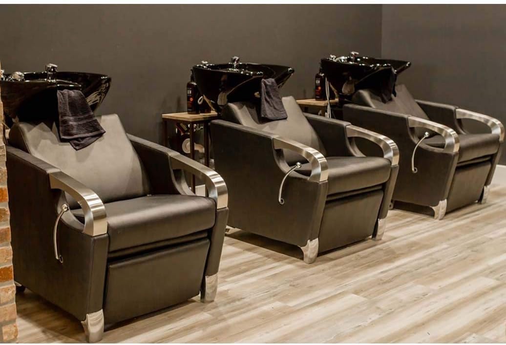 Buy-Rite Salon & Spa Equipment Luna Shampoo Backwash Station – Chair and Bowl Unit for Salons and Spas -Tilting Porcelain Hair Wash Bowl and Extra Wide Chair Combo with All Hardware, YLG-583-1 : Beauty & Personal Care