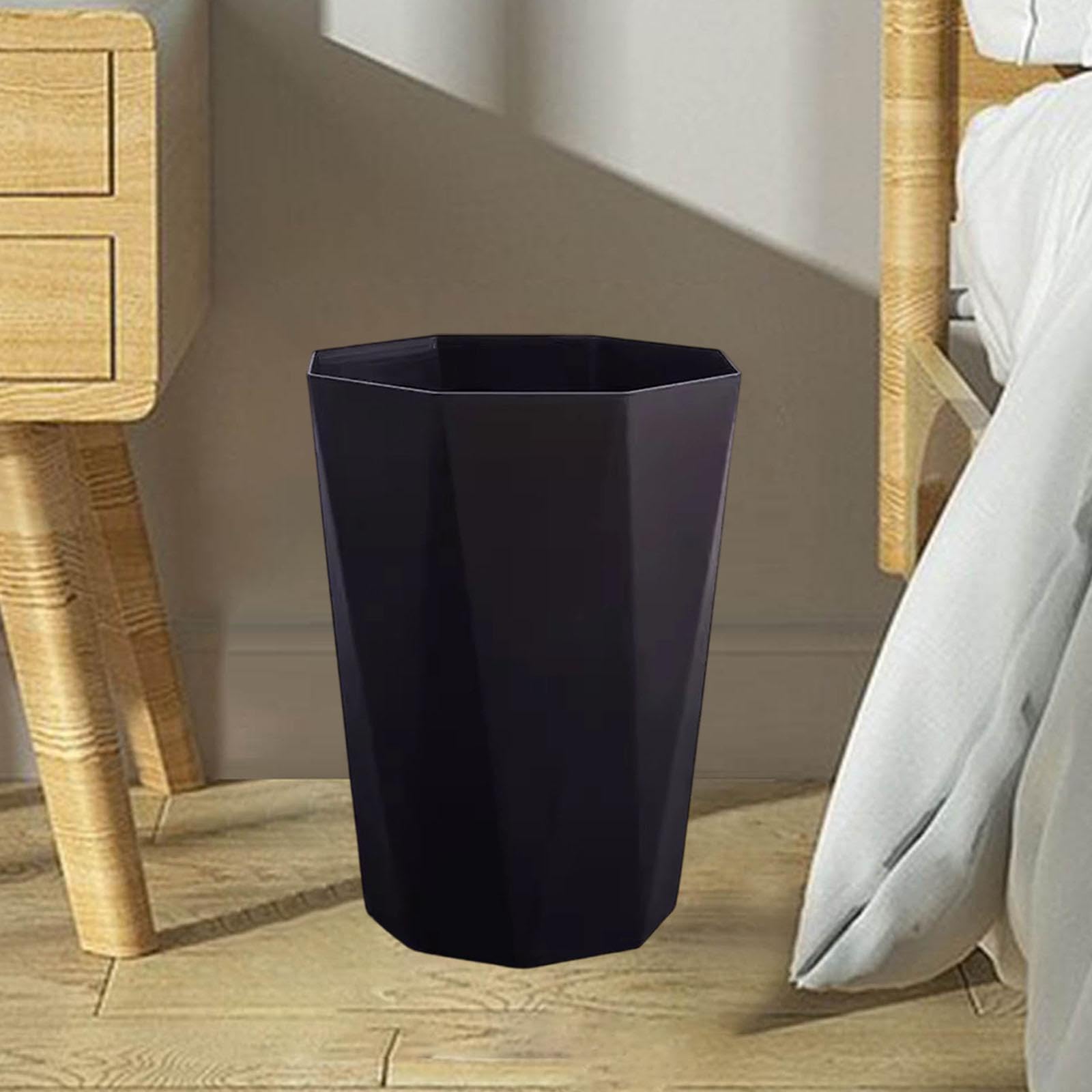 LOVIVER Piccolo bidone della Spazzatura, Contenitore per la Spazzatura, Senza Coperchio, Cestino per rifiuti Nordico Semplice, per dormitorio, Bagno, Nero