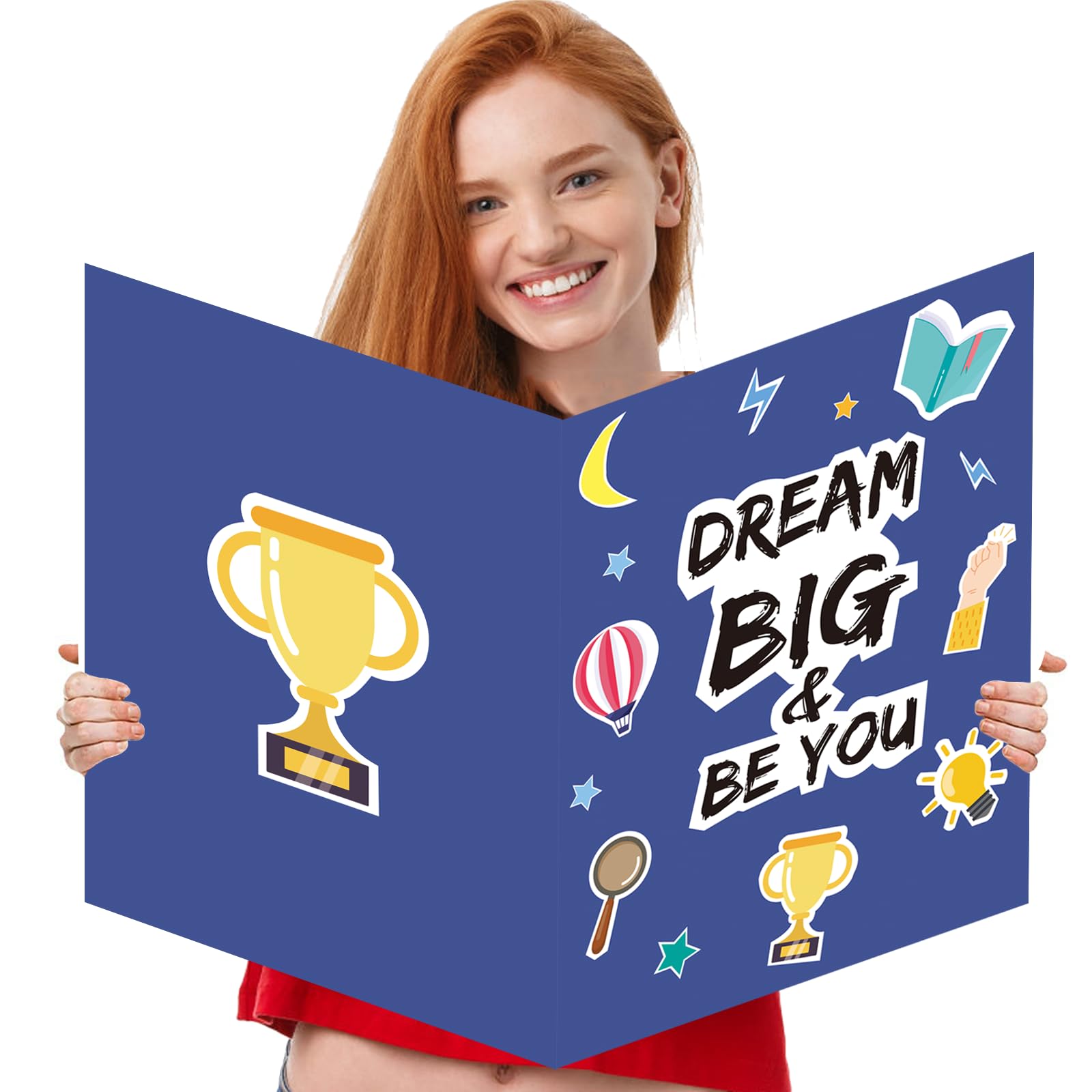 Jumbo Birthday Card With Envelope, Large Friendship Card, Big Congratulations Card, Oversize Thinking Of You Card,You Can Do Anything You Imagine,