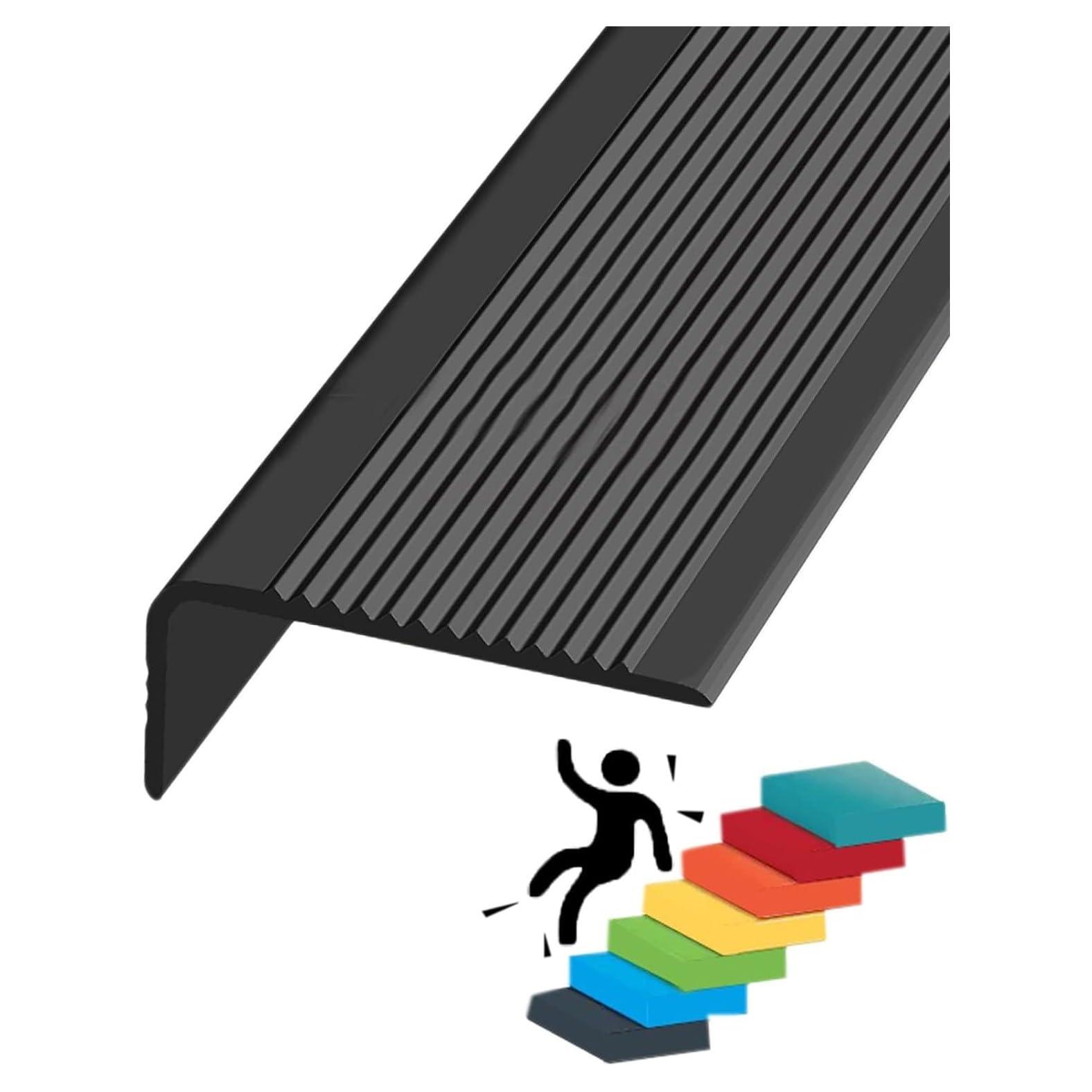 Profilo Angolare PVC Autoadesivo Per Scale - Strisce Antiscivolo, Impermeabile, Facile Da Installare Su Gradini Interni Ed Esterni - Foto 4