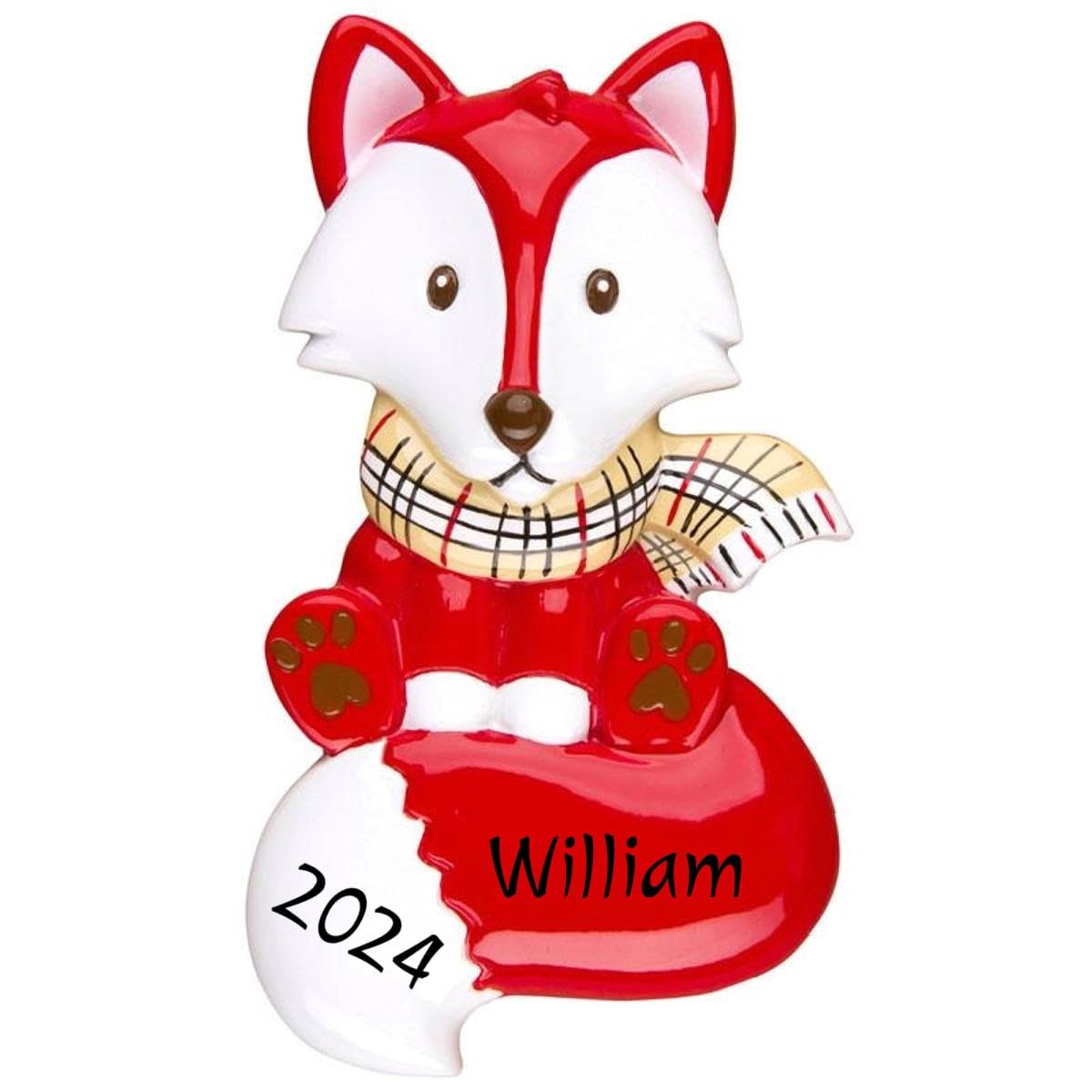Ornament Station 2025 Personalized Red Fox Christmas Ornament - Customized Animal Decoration - Free Personalization