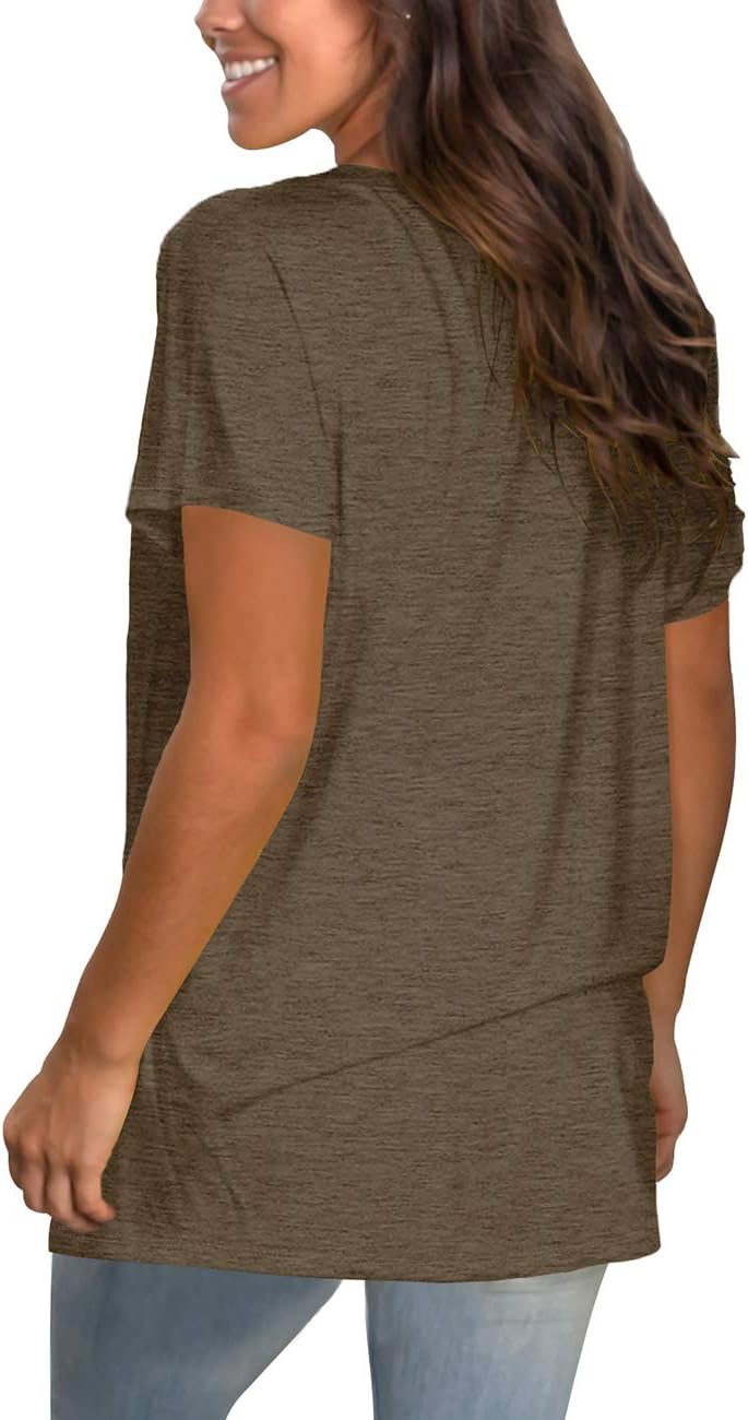 Saloogoe Womens Loose Fit Tshirts Short Sleeve Summer Tops Casual Workout Yoga Tunic T Shirts Tops - Image 3