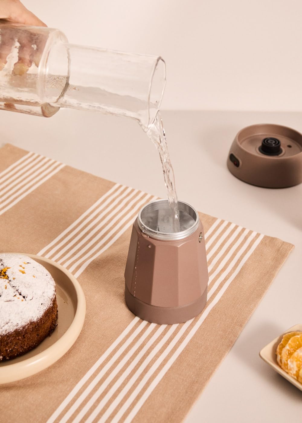 CREATE / THERA MOKA ELECTRIC/Cafetière italienne électrique moka/Fonction maintien au chaud, 300 ml, capacité de 6 tasses, conserve la chaleur, base 360º, facile à nettoyer et sans BPA, 480W