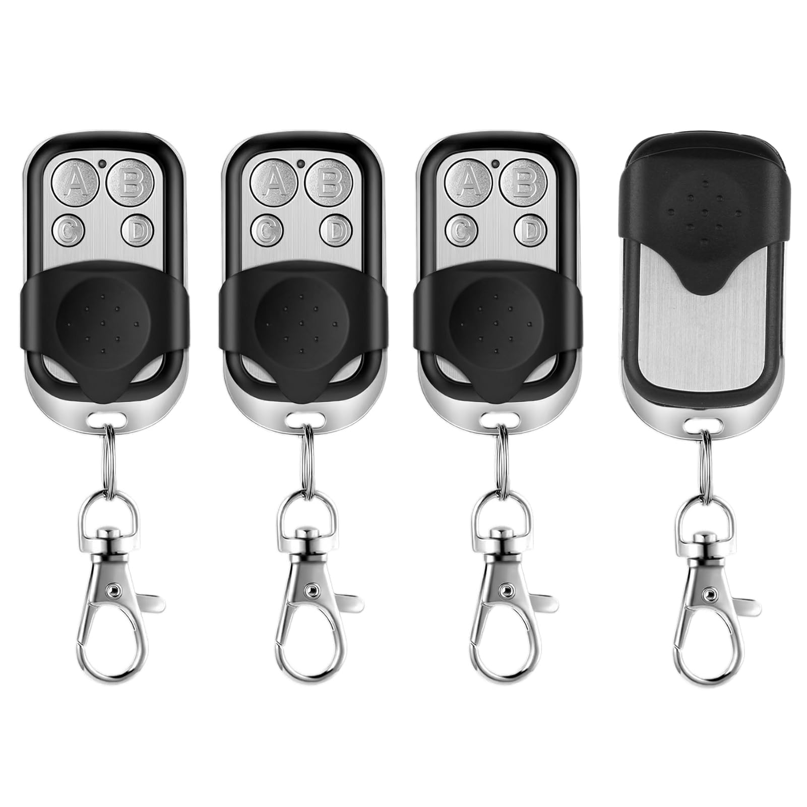 4 unidades de control remoto puerta 433.92 MHz, universal código rodante duplicador, control remoto de garaje inalámbrico de 4 botones para puerta de garaje eléctrica con tapa deslizante