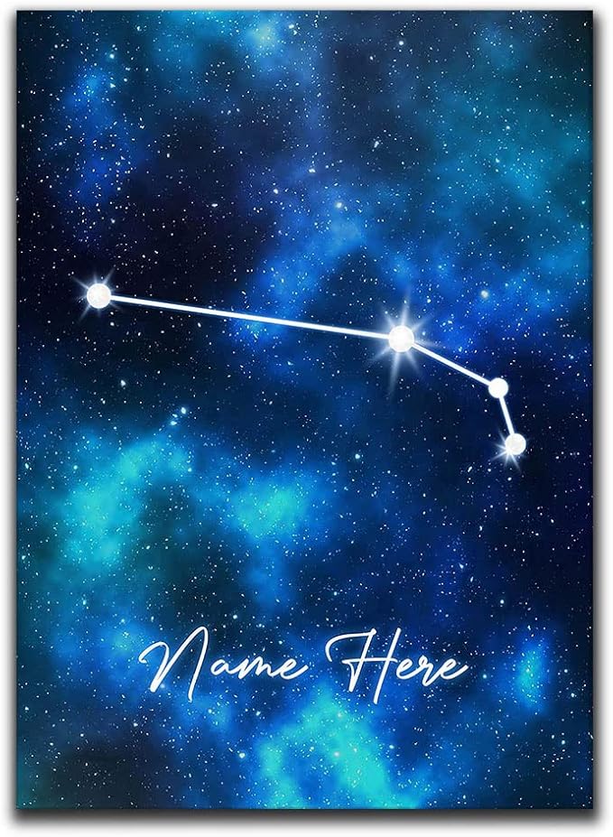 Personalized Zodiac Poster & Canvas, Aries Zodiac Sign Wall Art, Home Decor, Birthday Gift For Astrology Lovers, Girl, Daughter, Kid, De