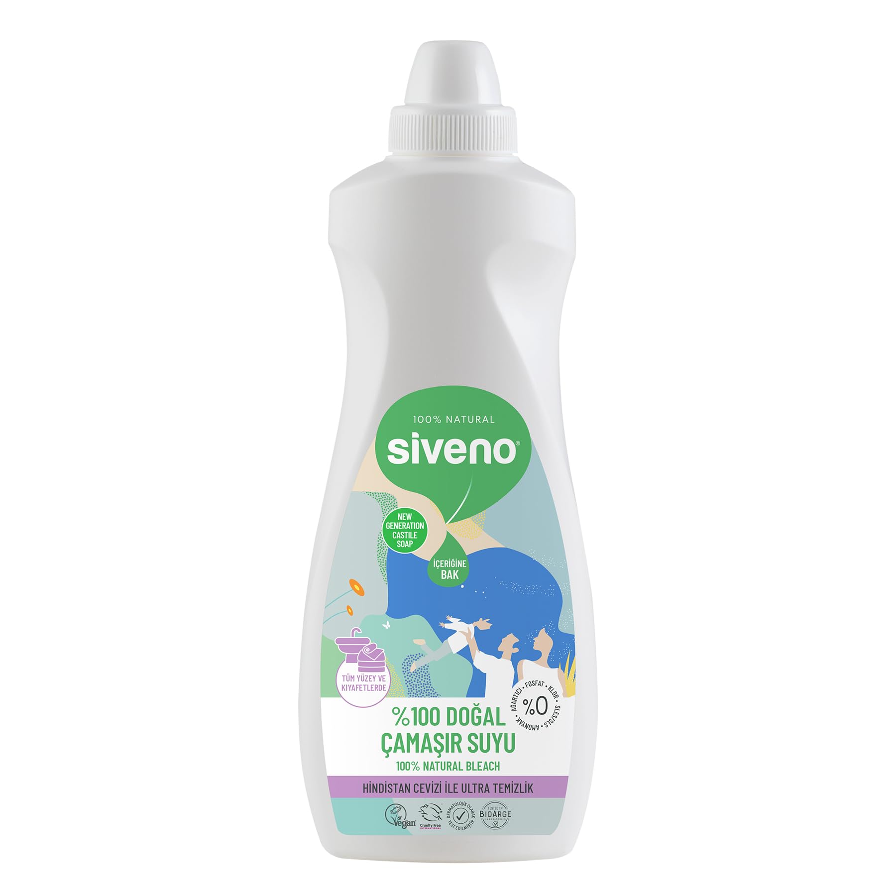 Siveno%100 Doğal Çamaşır Suyu Bitkisel Lavanta Çay Ağacı Tüm Yüzey Ve Kumaşlarda 700 ml
