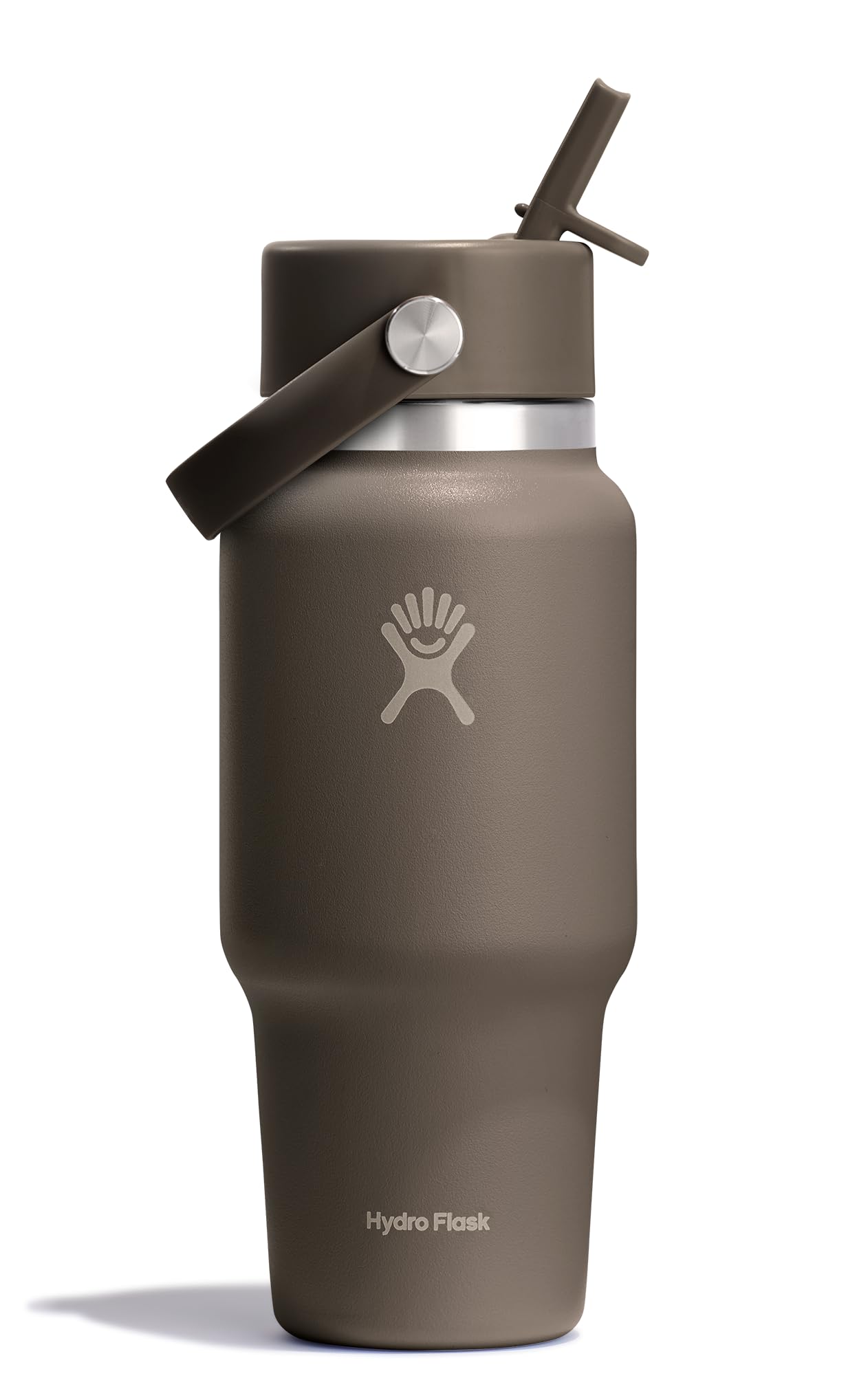 Hydro Flask Travel Water Bottle - Insulated Stainless Steel - Wide Straw Lid, Non Spill, Leakproof in 24 Oz Sandpiper