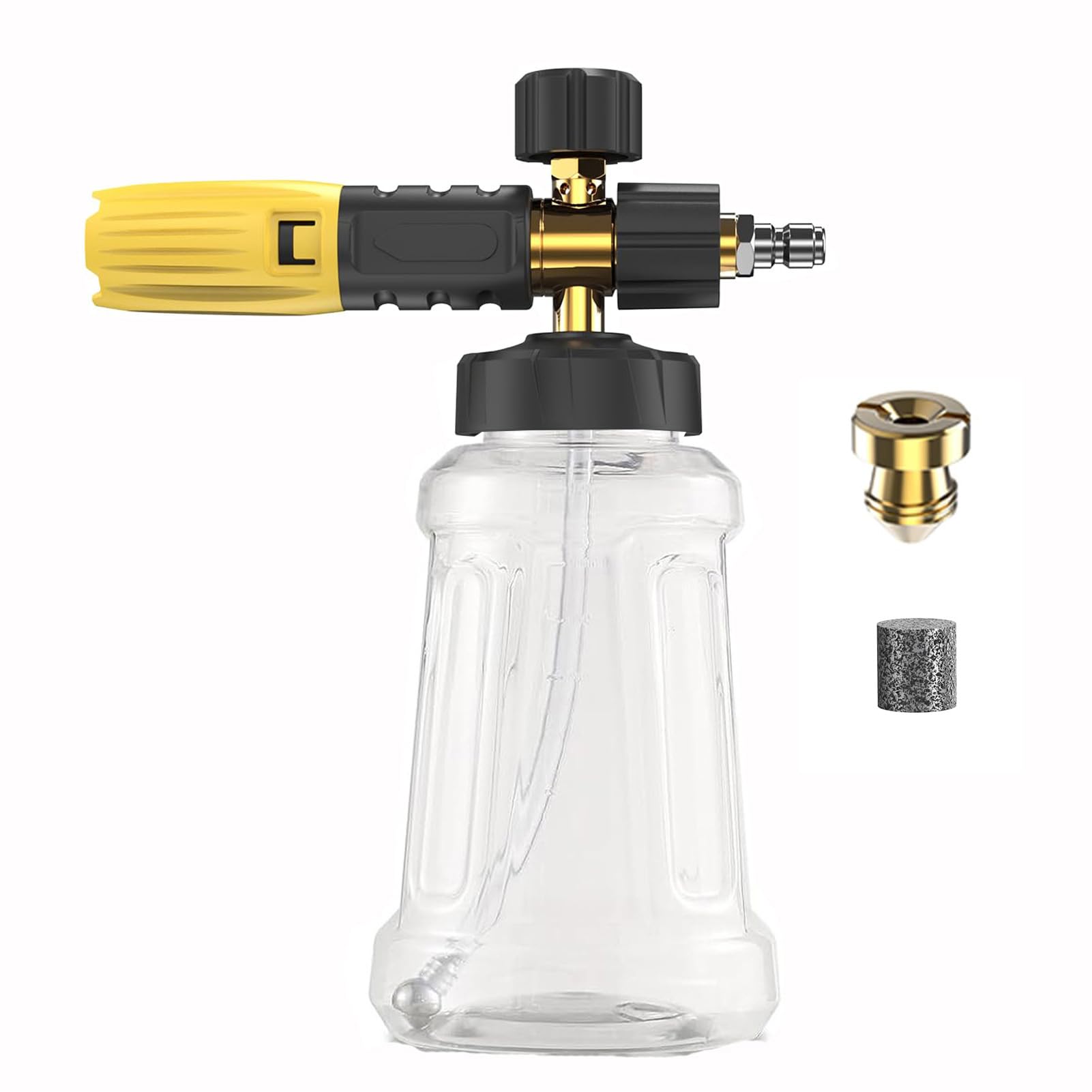 Schneeschaumlanze für Kärcher K2 K3 K4 K5 K6 K7 Hochdruckreiniger, Ersatz-Schaumkanone Upgraded Connect & Power Dicker Schaumseifenspender Verstellbare Sprühdüse, Hochdruck-Autowaschpistolen-Zubehör