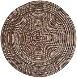 Jogo Americano Redondo de Tecido para 6 lugares Mesa Posta - Diâmetro 38 CM (Marron)