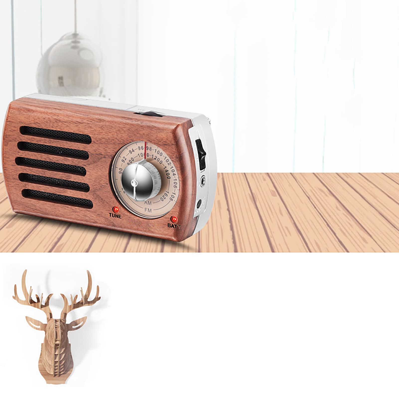 Radio Vintage, Mini radios portátiles de Madera con Estilo clásico Antiguo, para el hogar, Fiesta en la Oficina, al Aire Libre, Regalo