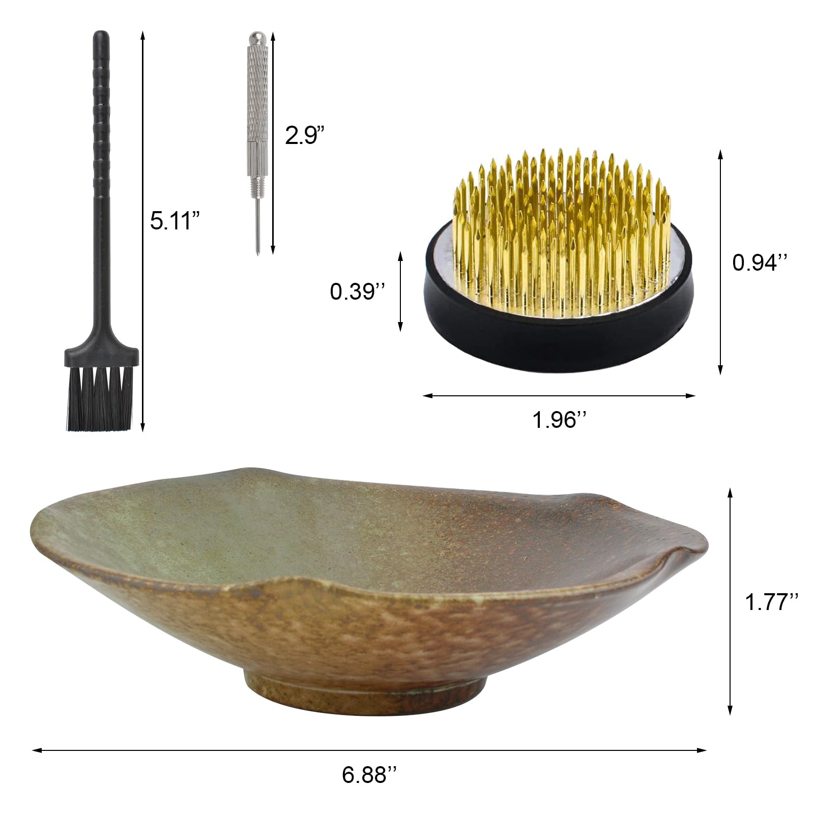Set di 2 vasi per Fiori Rotondi e Foglie di Loto in Ceramica per Ikebana, Decorazione per casa, Ufficio