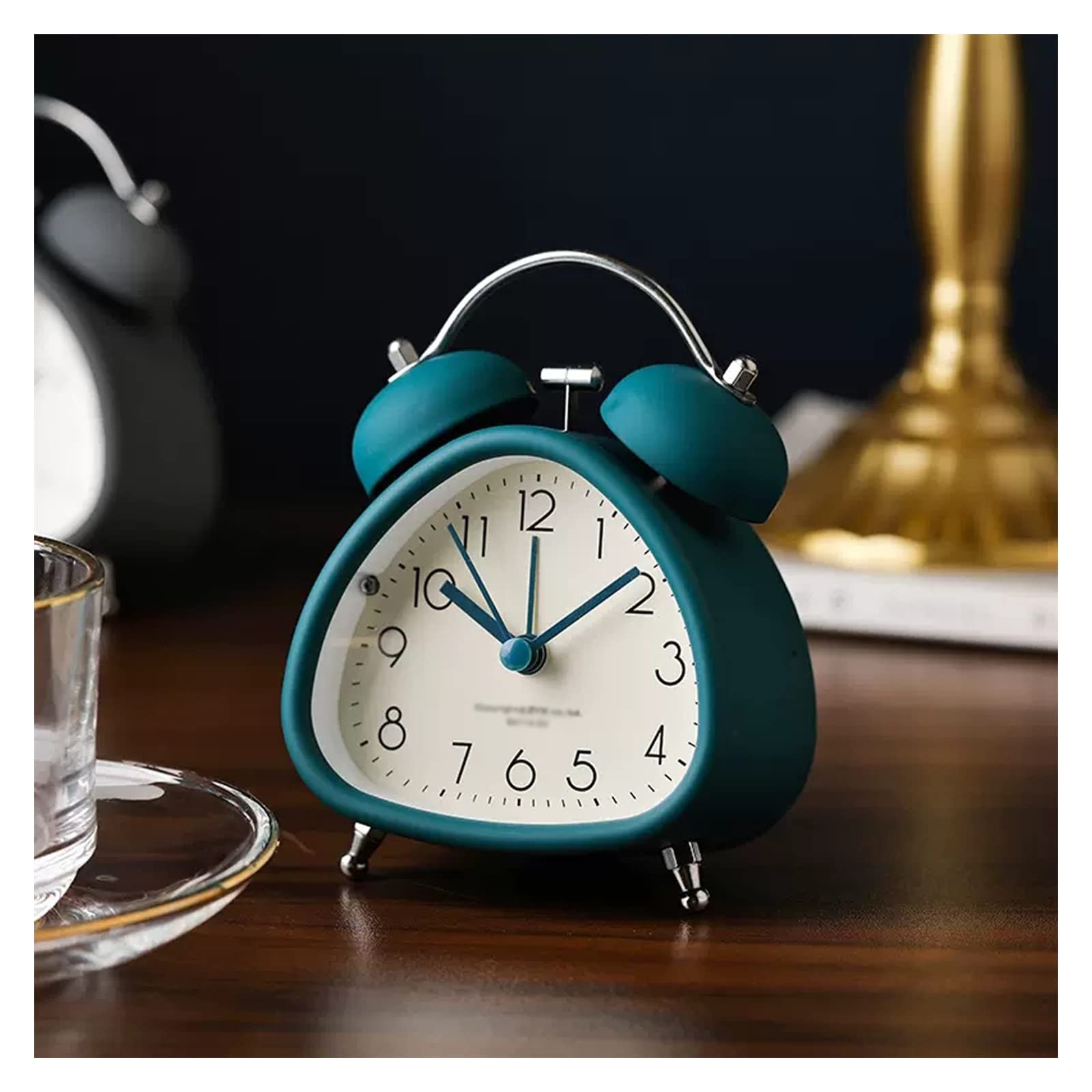 Amazon.com: DINBOZ26X Desk Clock Small Triangle Analog Twin Bell