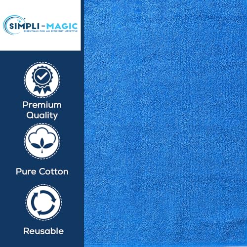 Image of Simpli-Magic Cotton Hand Towels, 12 Pack, 16 inch x 27 inch, Blue