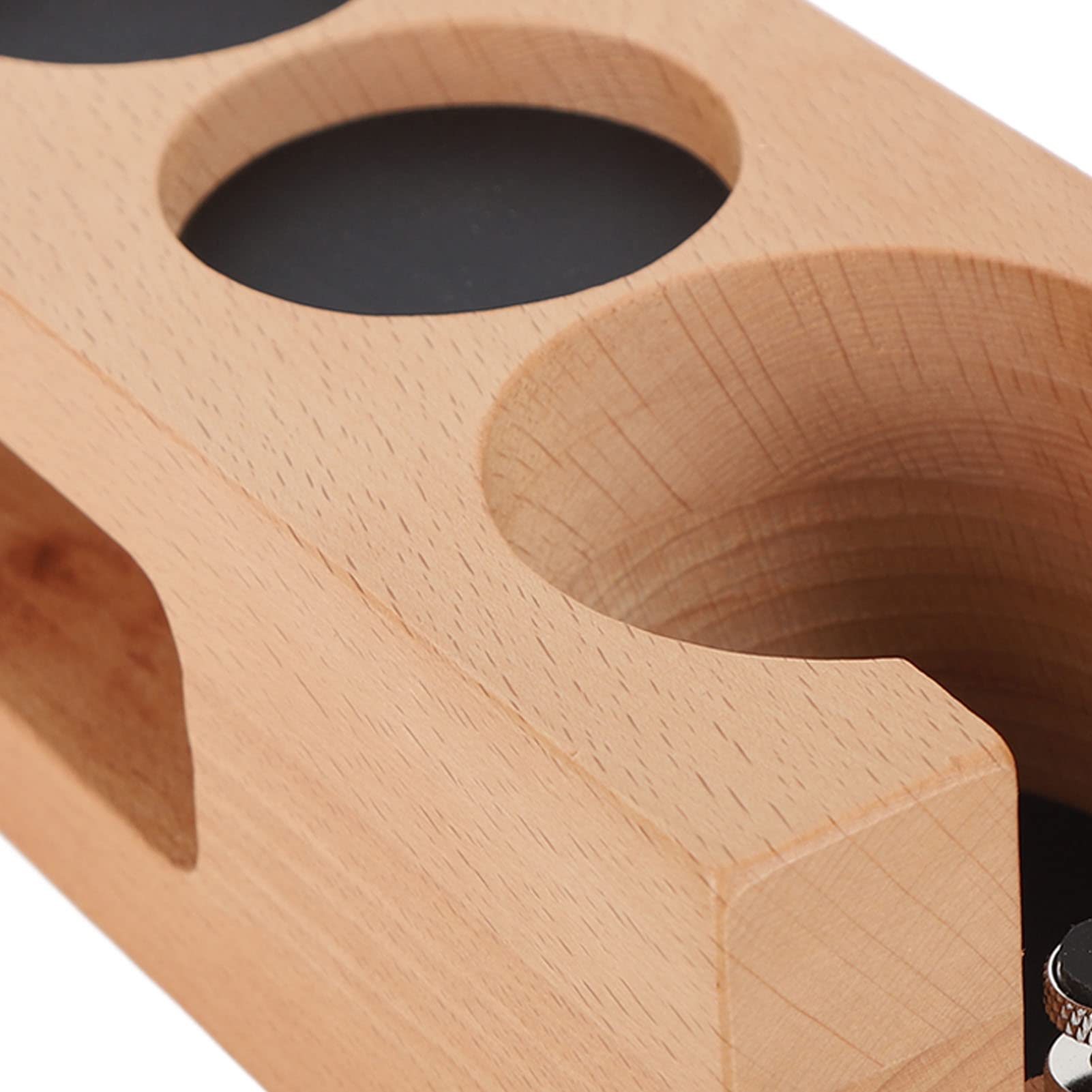 Hidyliu Soporte de Madera para Manipulación de café con Base Antideslizante para Amantes del café, Perfecto para Uso en Casa, Cafetería y Oficina (58 mm 5 agujeros)