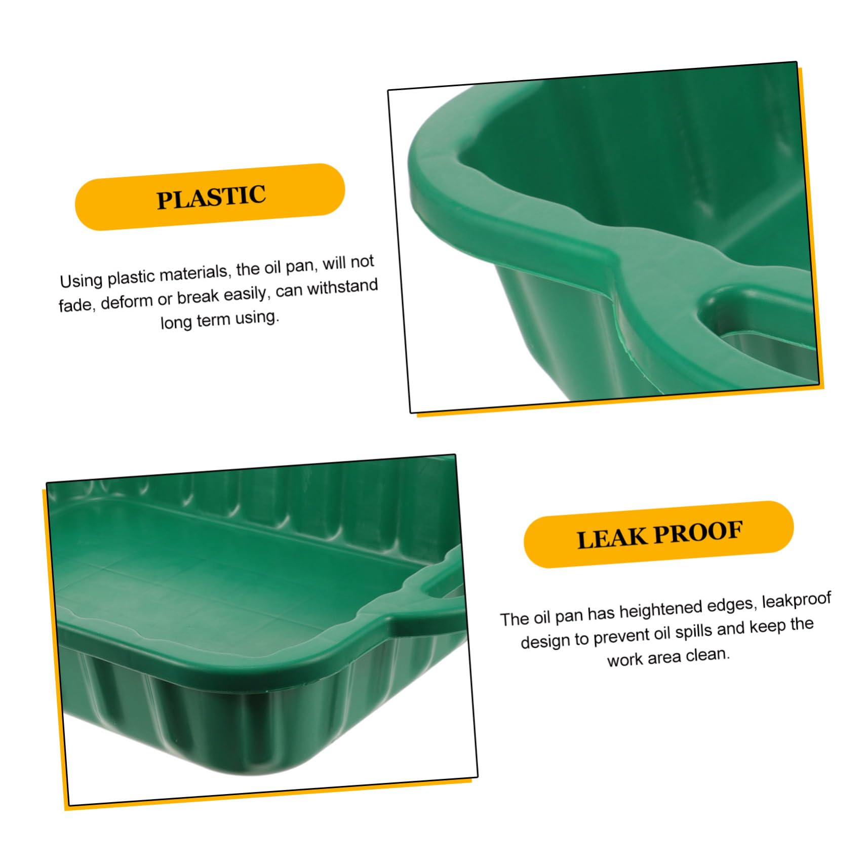 Bac de Récupération D’huile Moteur en Plastique Vert, Facile à Verser