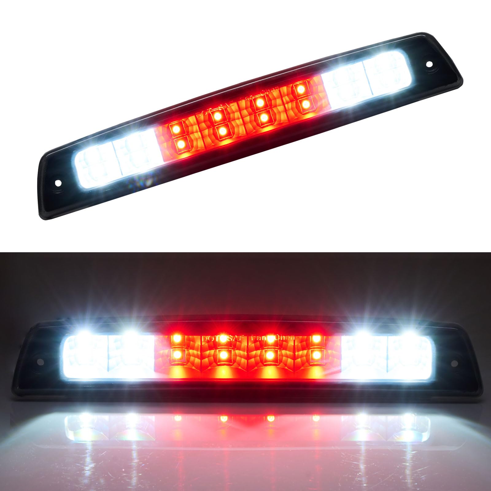 Third 3rd Brake Light LED for 1994-2001 Dodge Ram 1500, High Mount Rear Brake Lights Assembly for 94-02 Ram 2500 3500, Waterproof Center Cab Cargo Lamp Stop Light