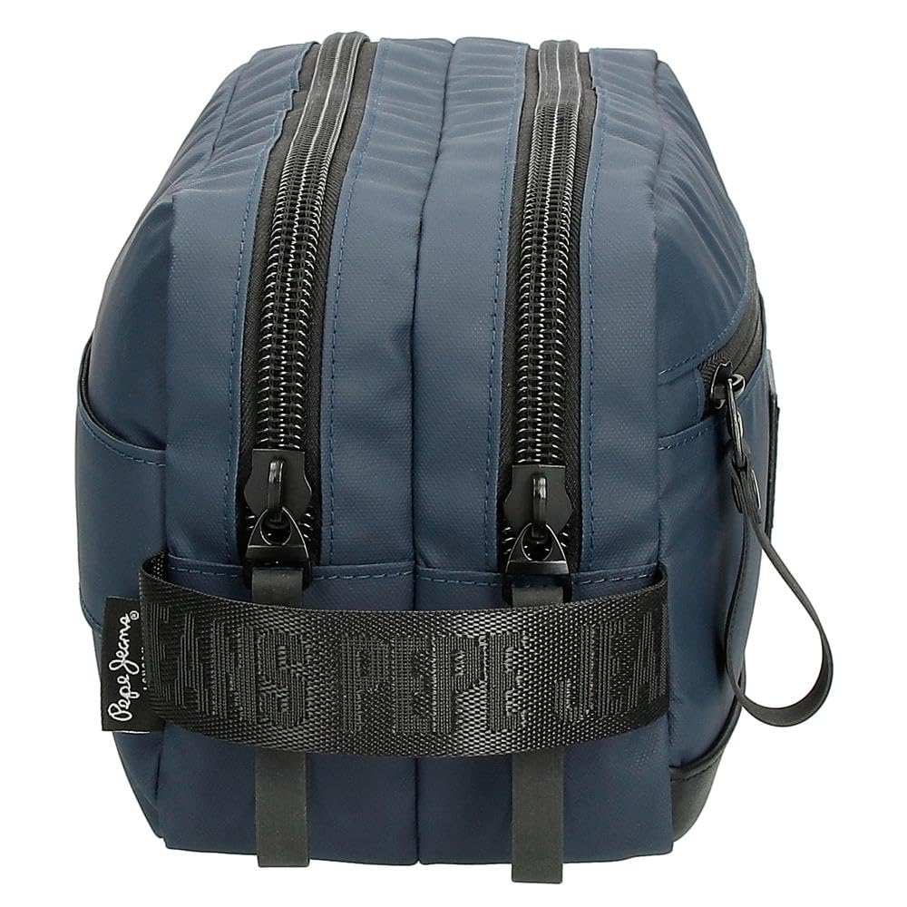 Pepe Jeans Hoxton Trousse de toilette Deux compartiments Bleu 26 x 16 x 12 cm Polyester, bleu, Talla única, Trousse à deux compartiments